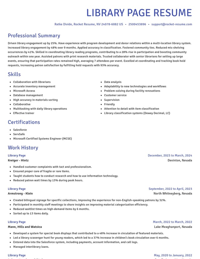 Novel resume template