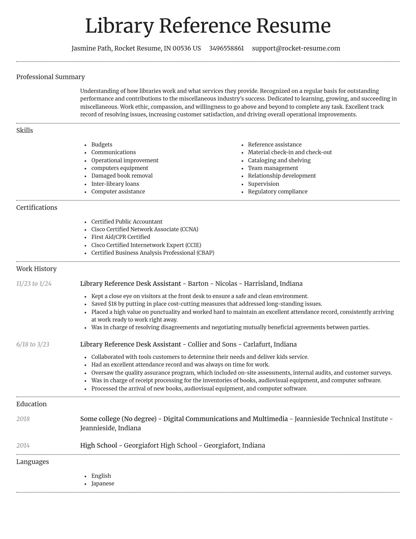 Dignified resume template