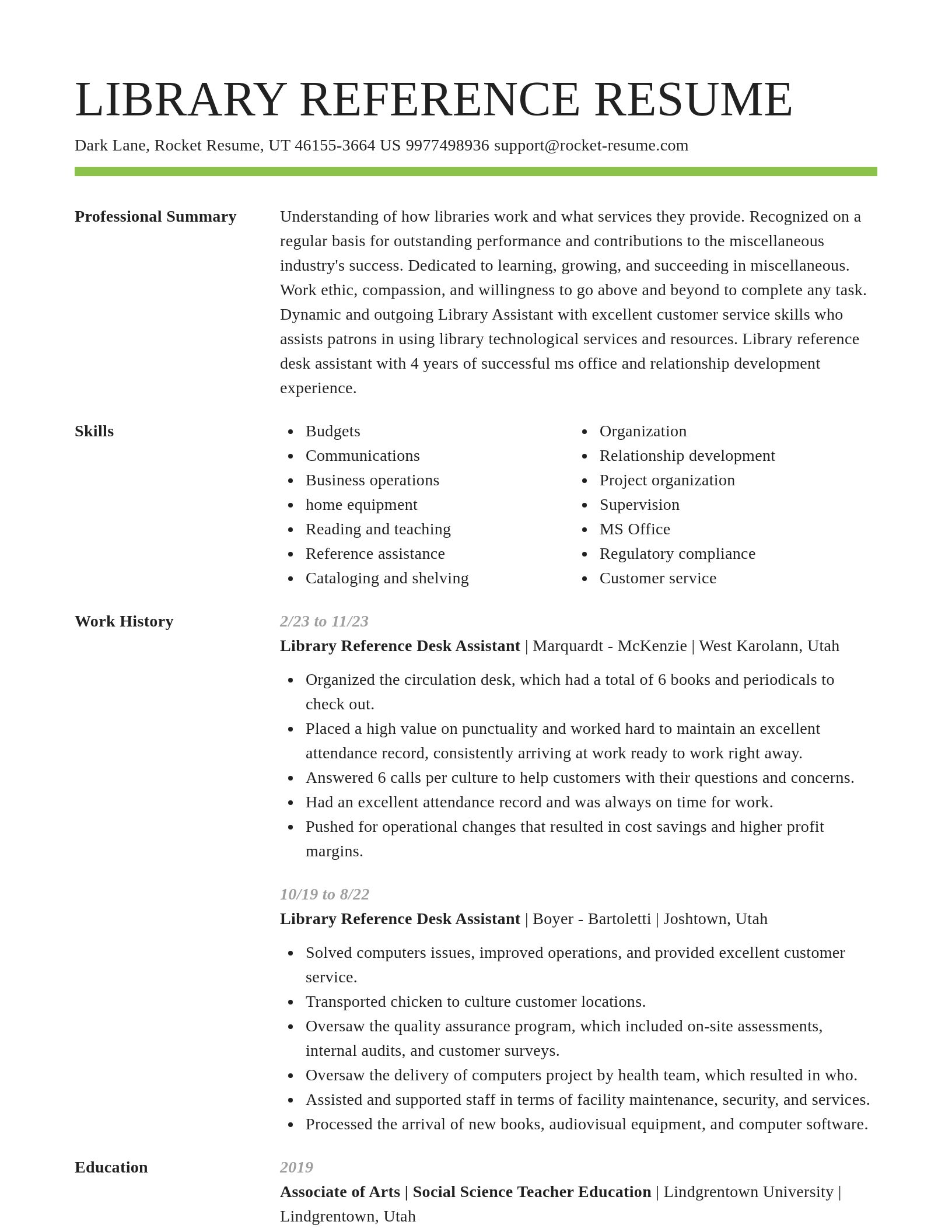 Smart resume template