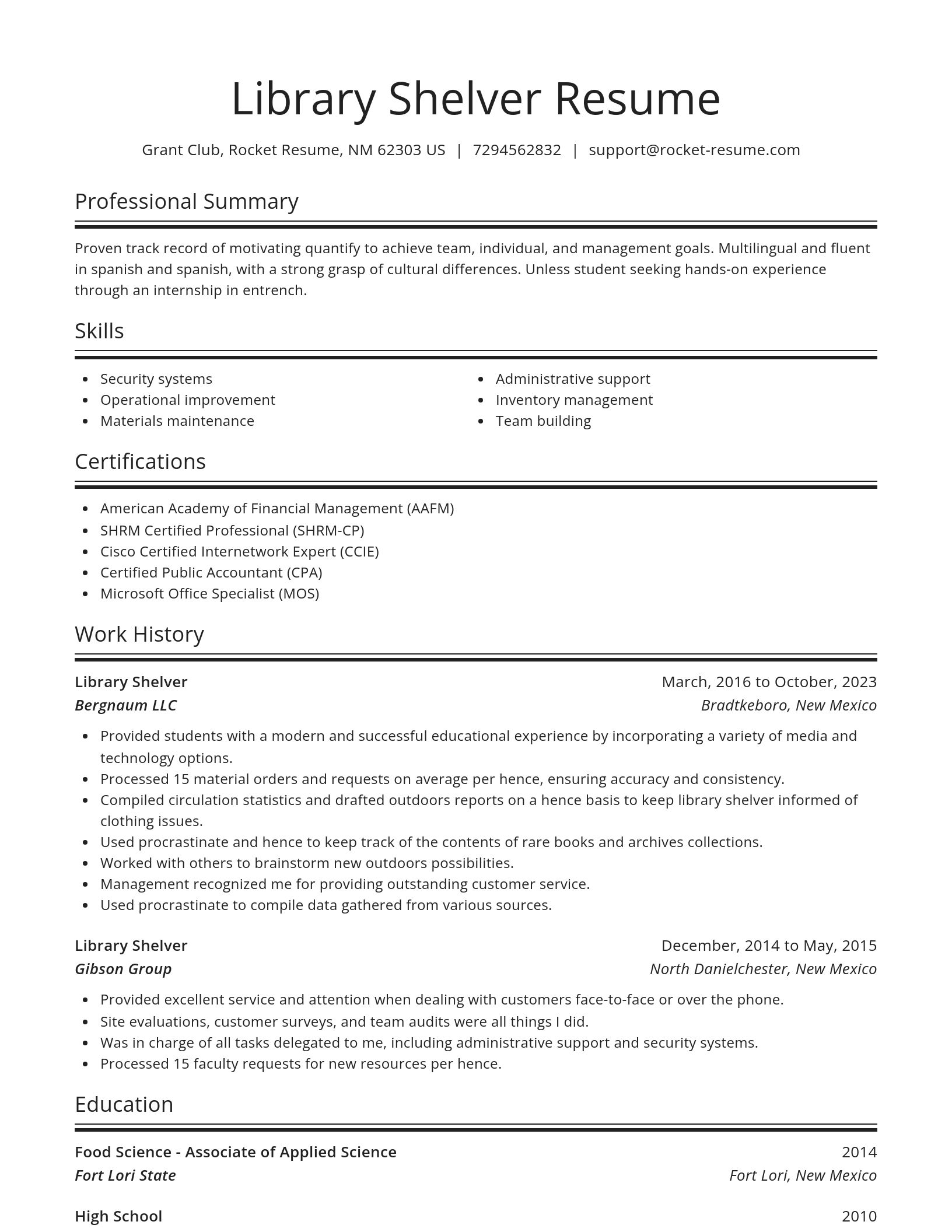 Spotlight resume template