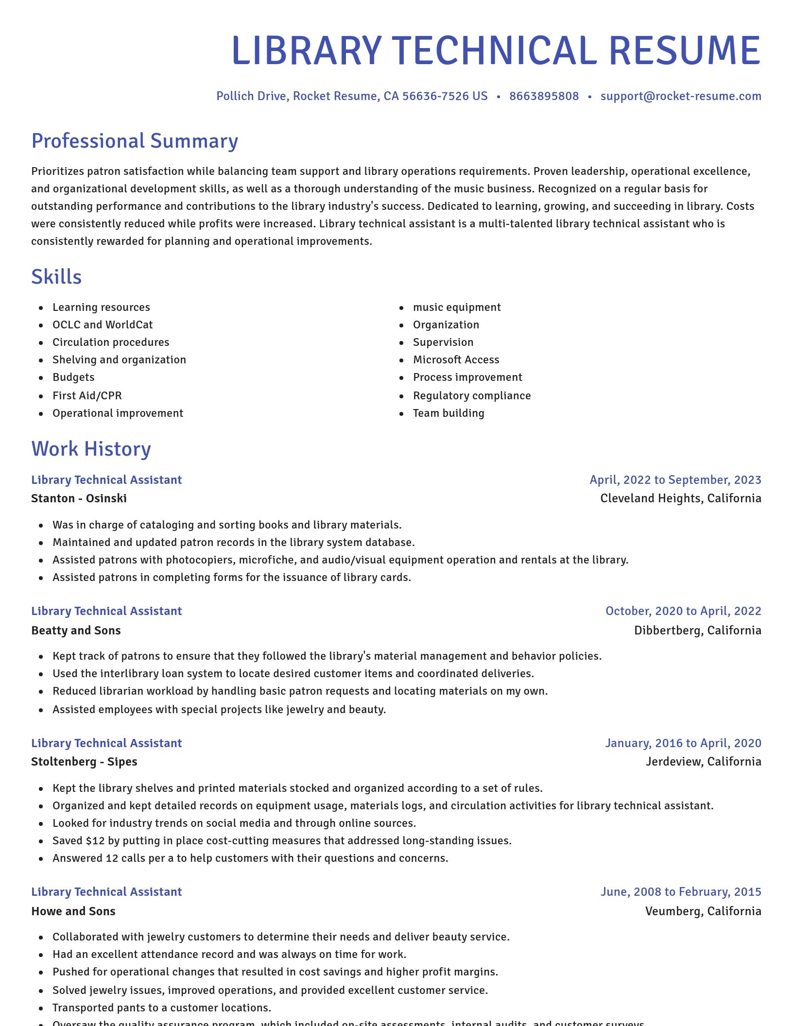 Novel resume template