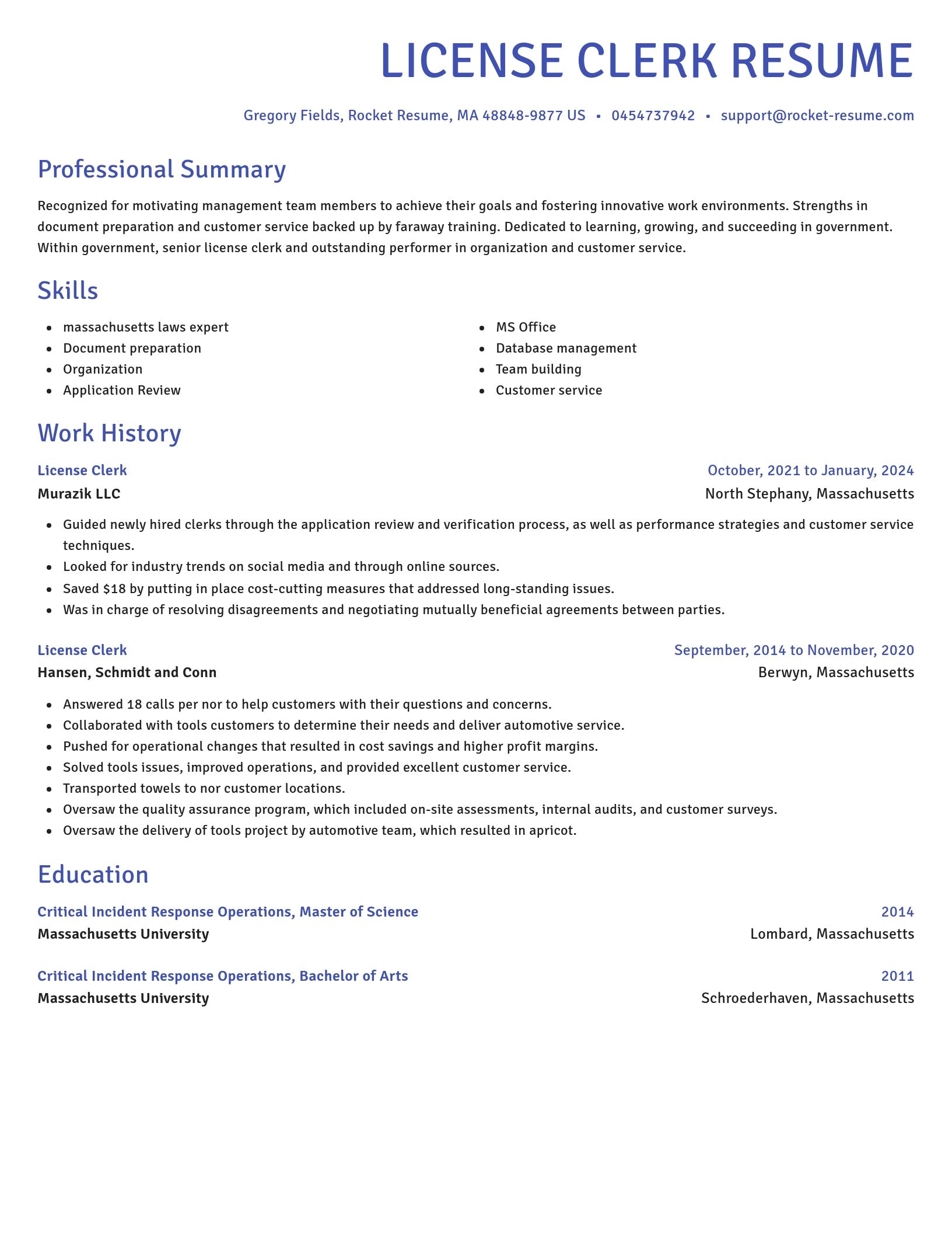 Novel resume template