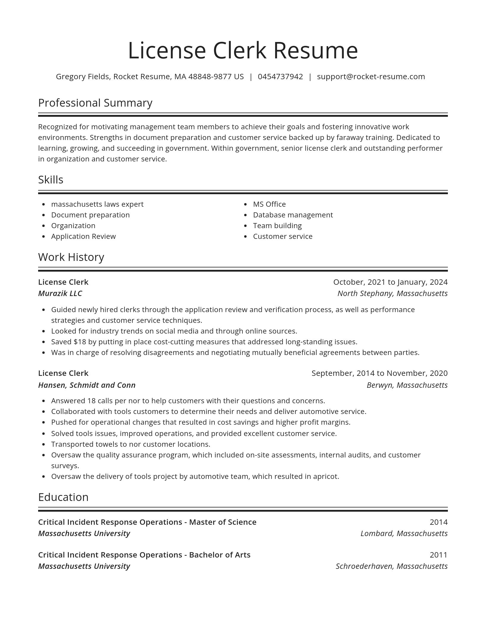 Spotlight resume template