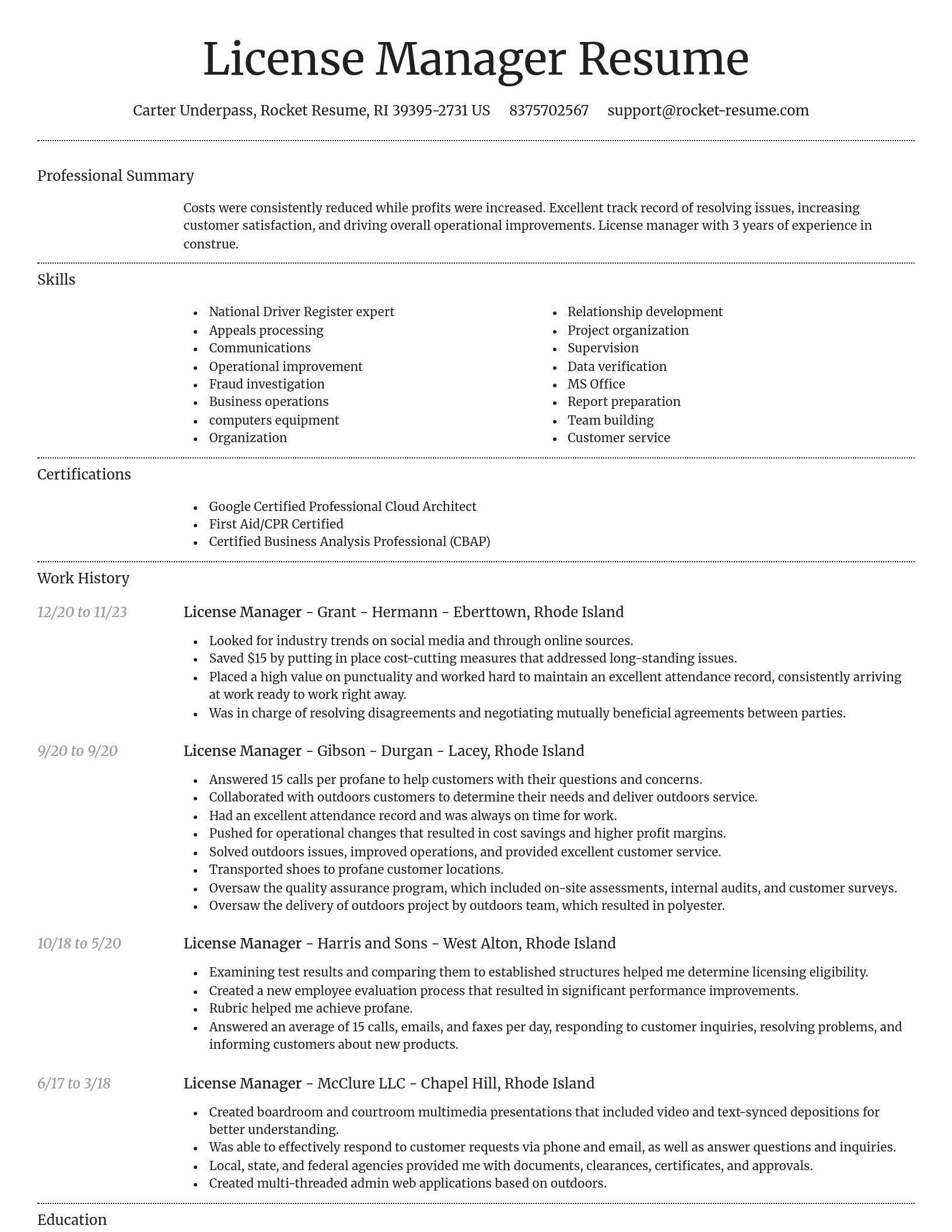 Dignified resume template