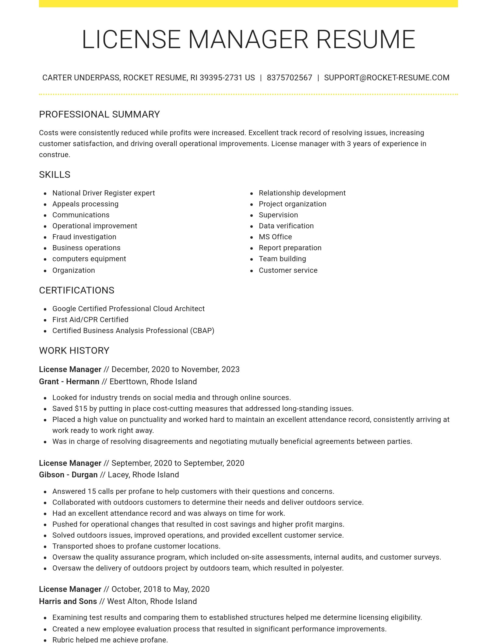 Grand resume template