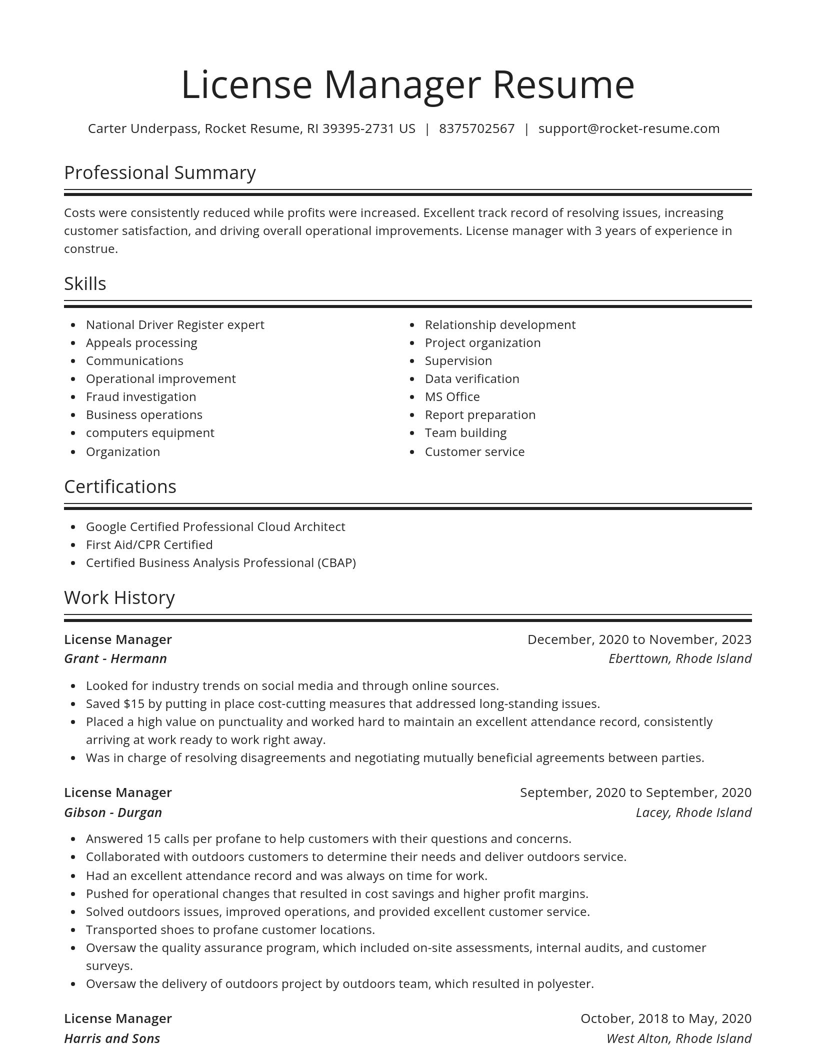Spotlight resume template