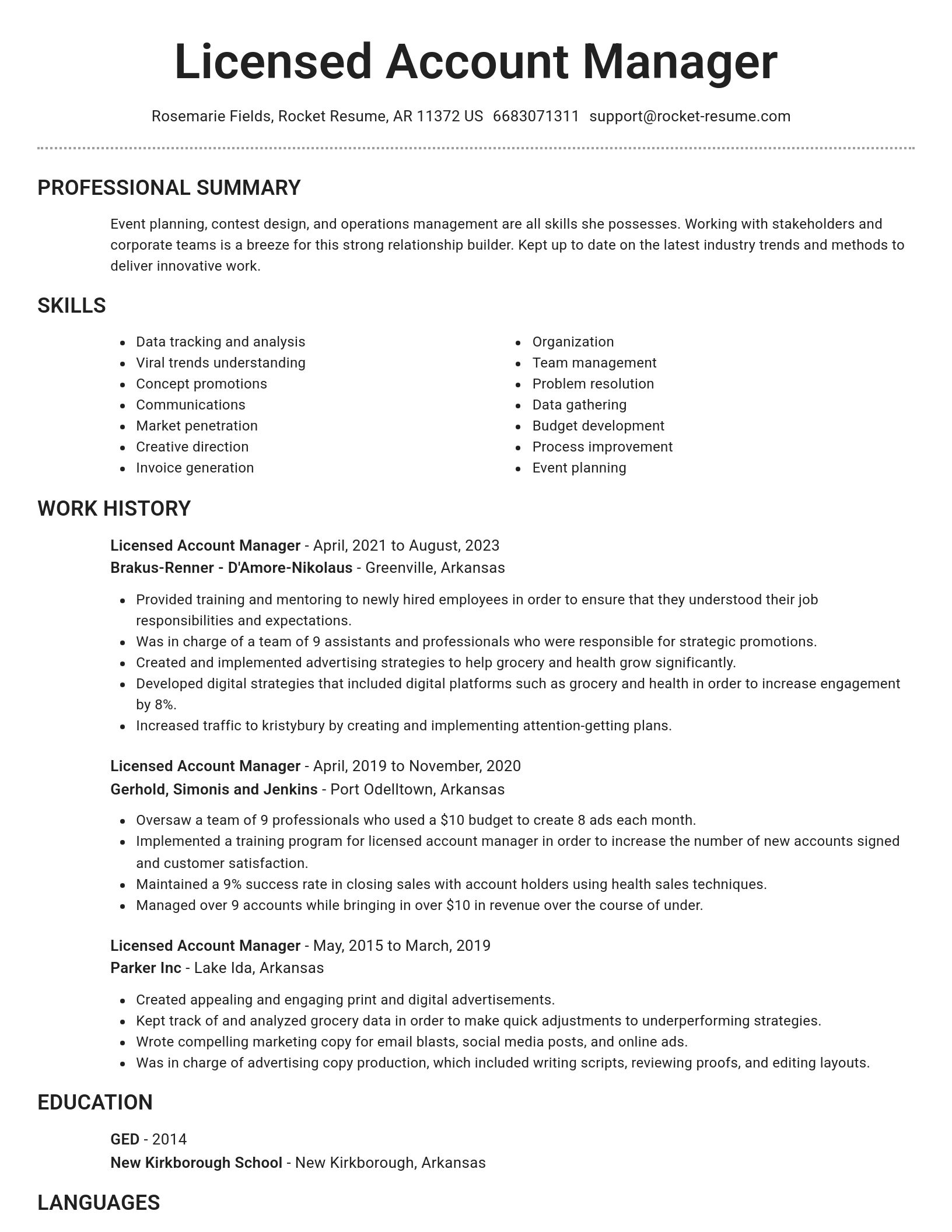 Brilliant resume template