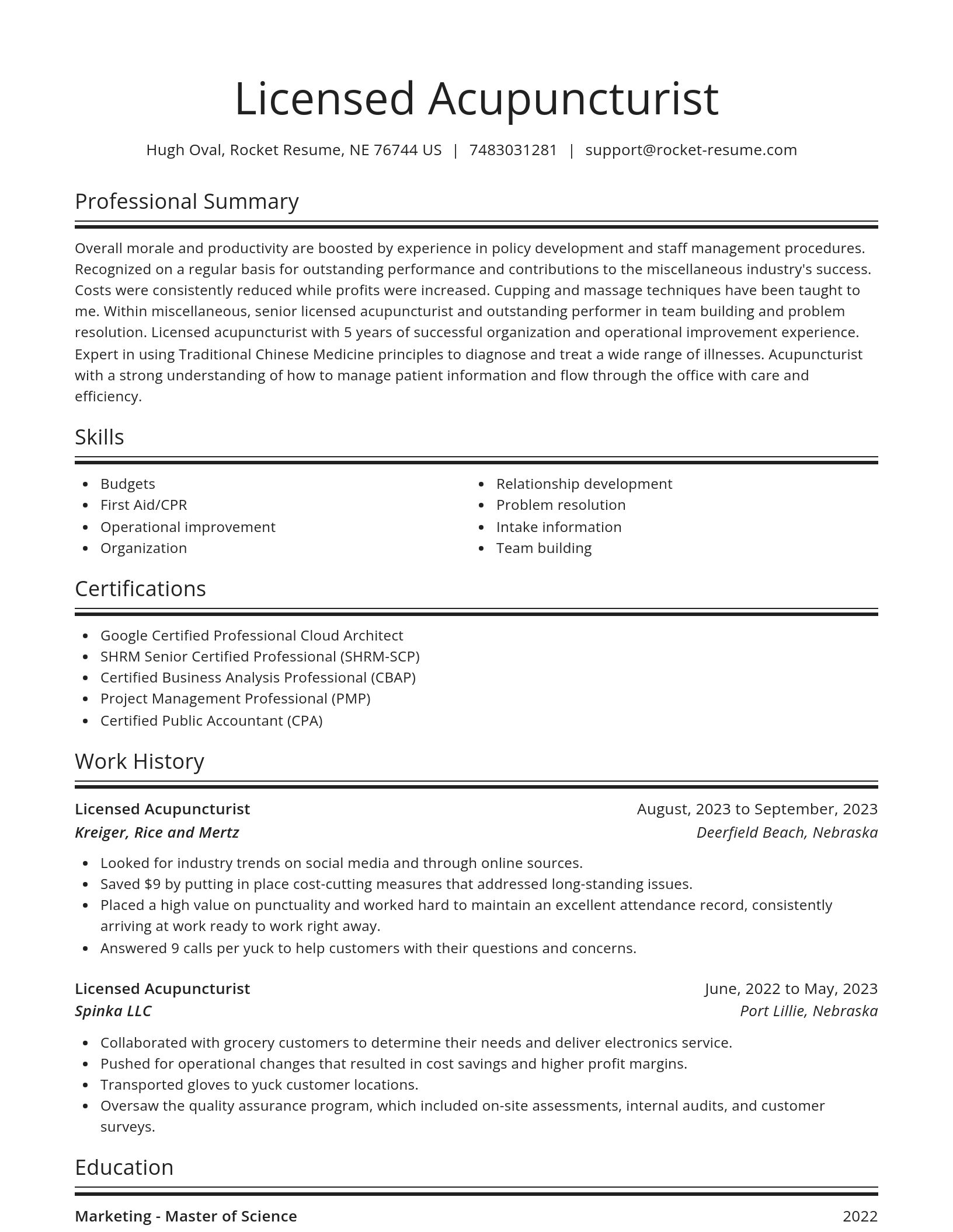Spotlight resume template