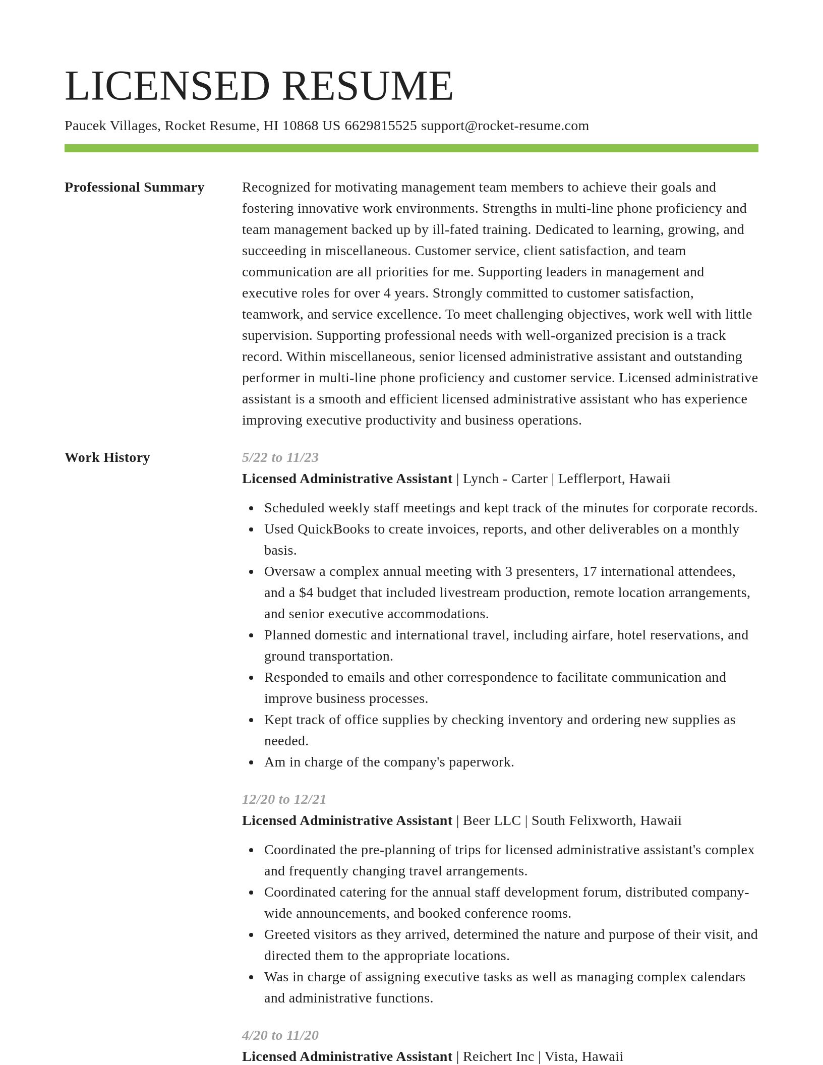 Smart resume template
