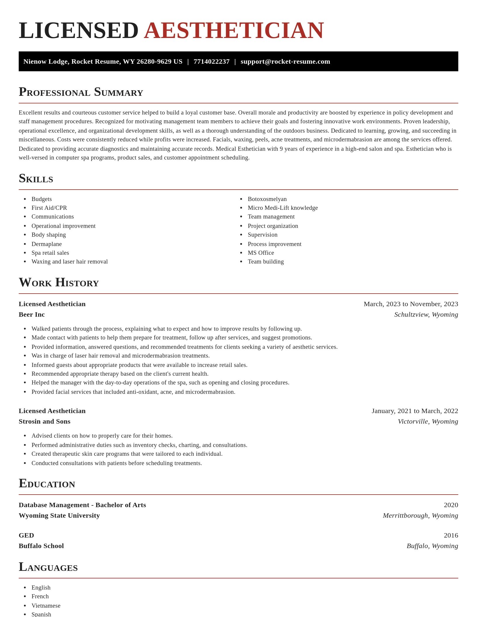 Exquisite resume template