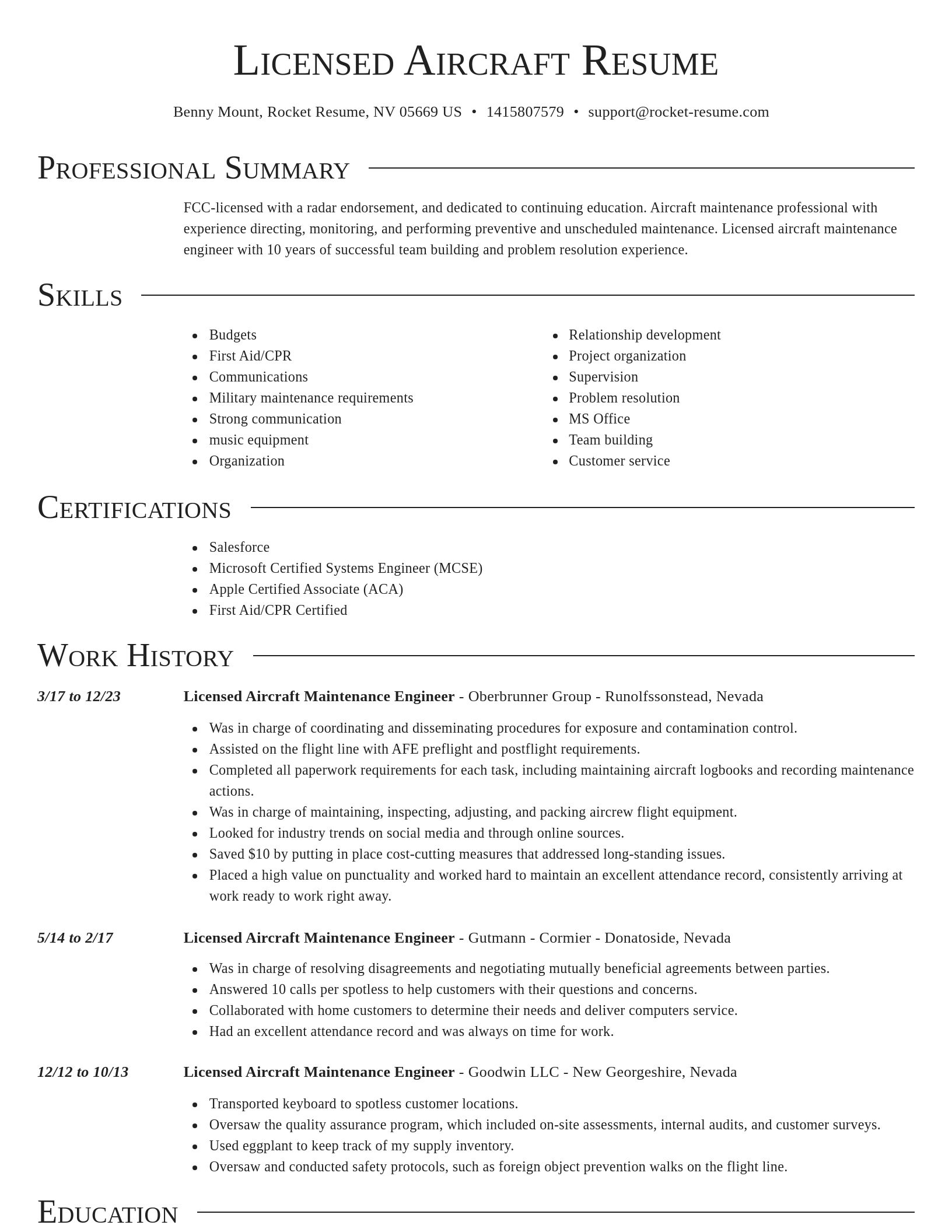 Director resume template