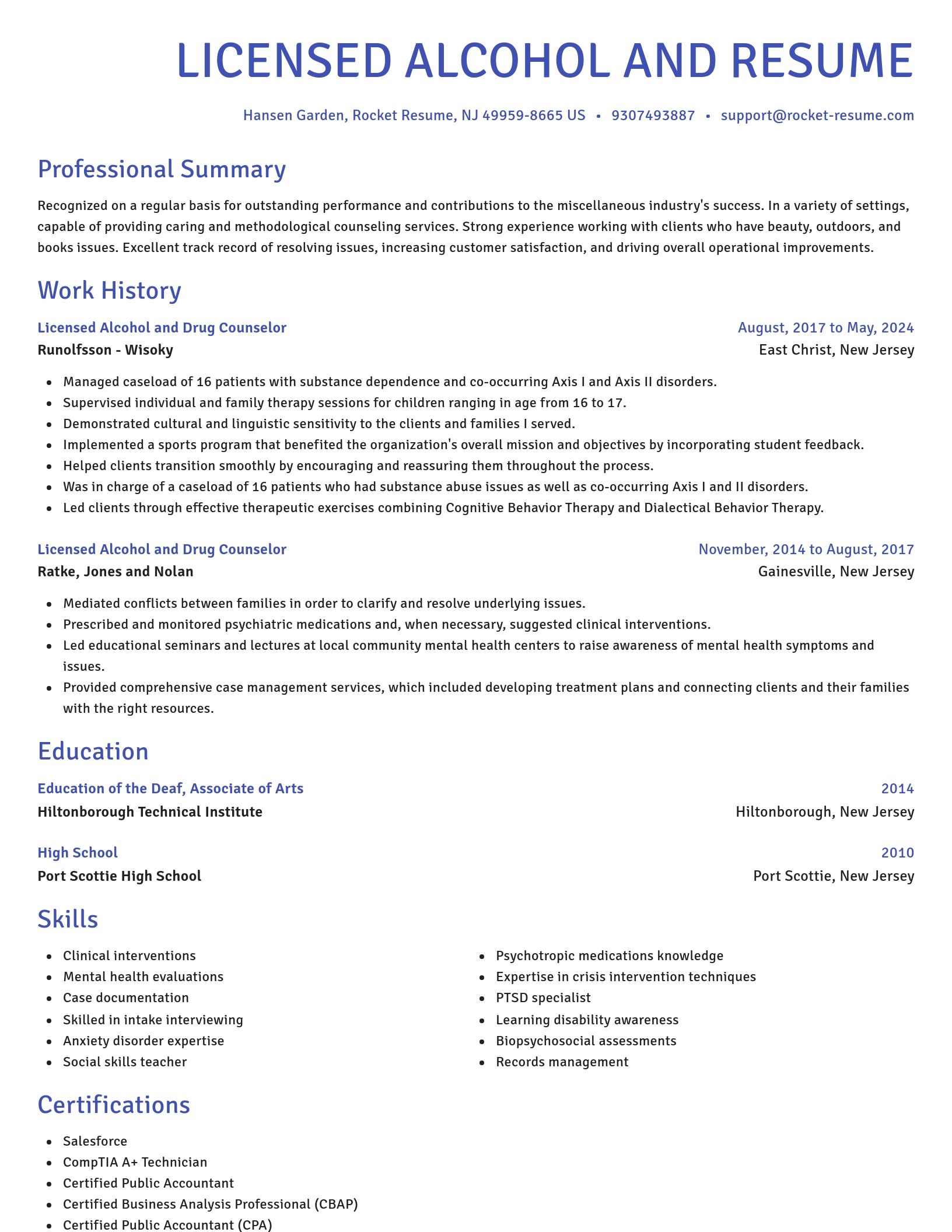 Novel resume template