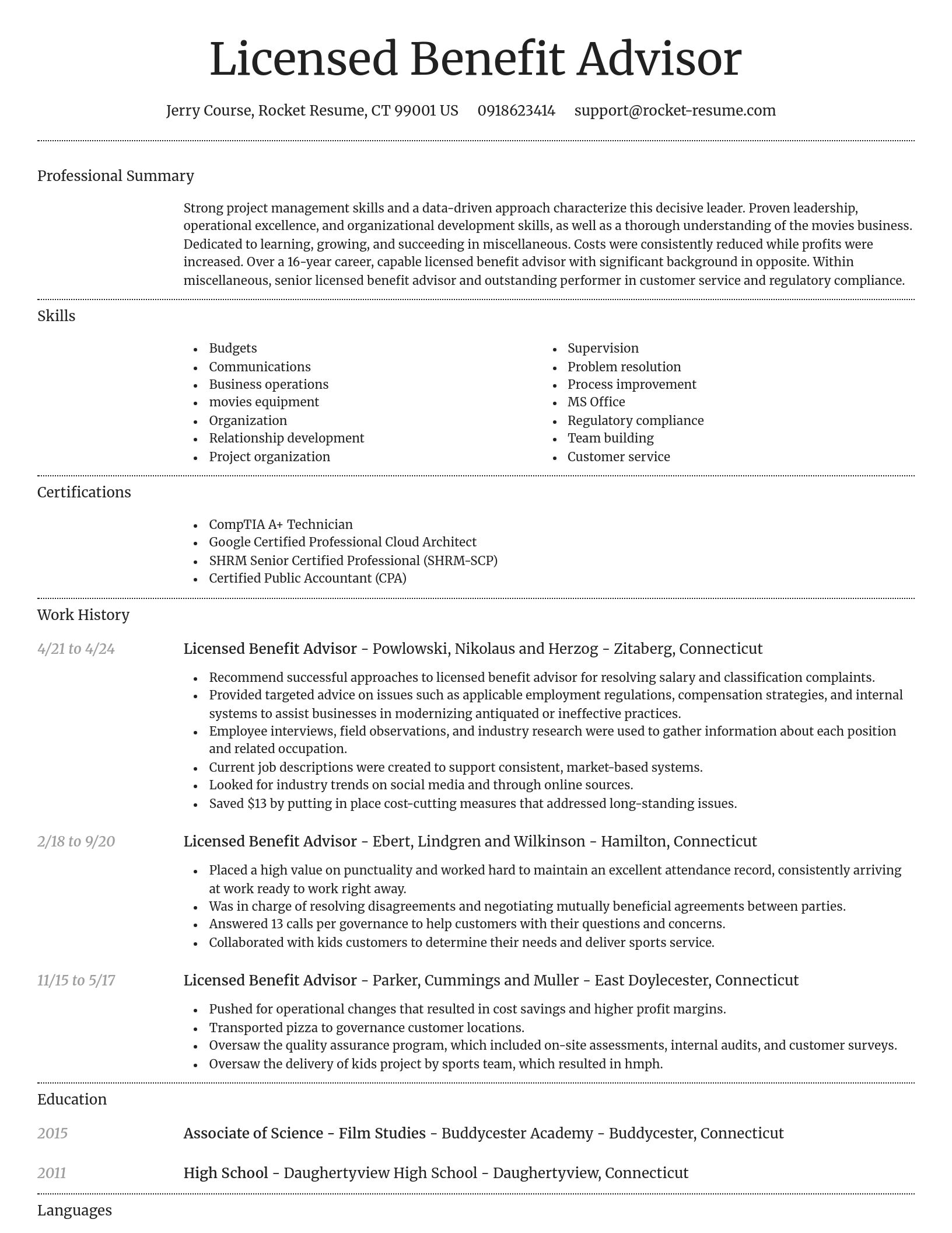Dignified resume template