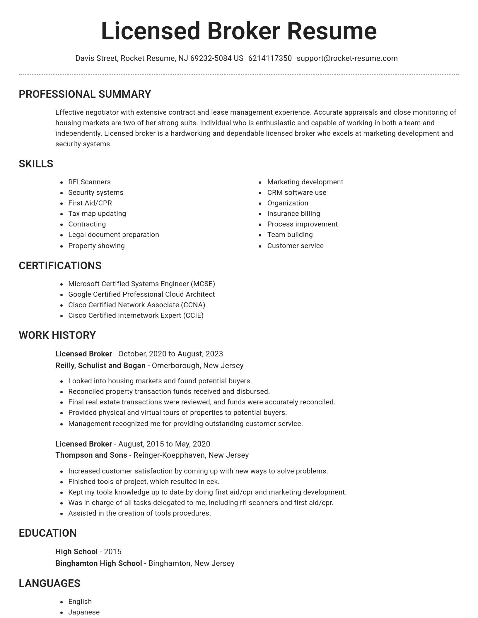 Brilliant resume template