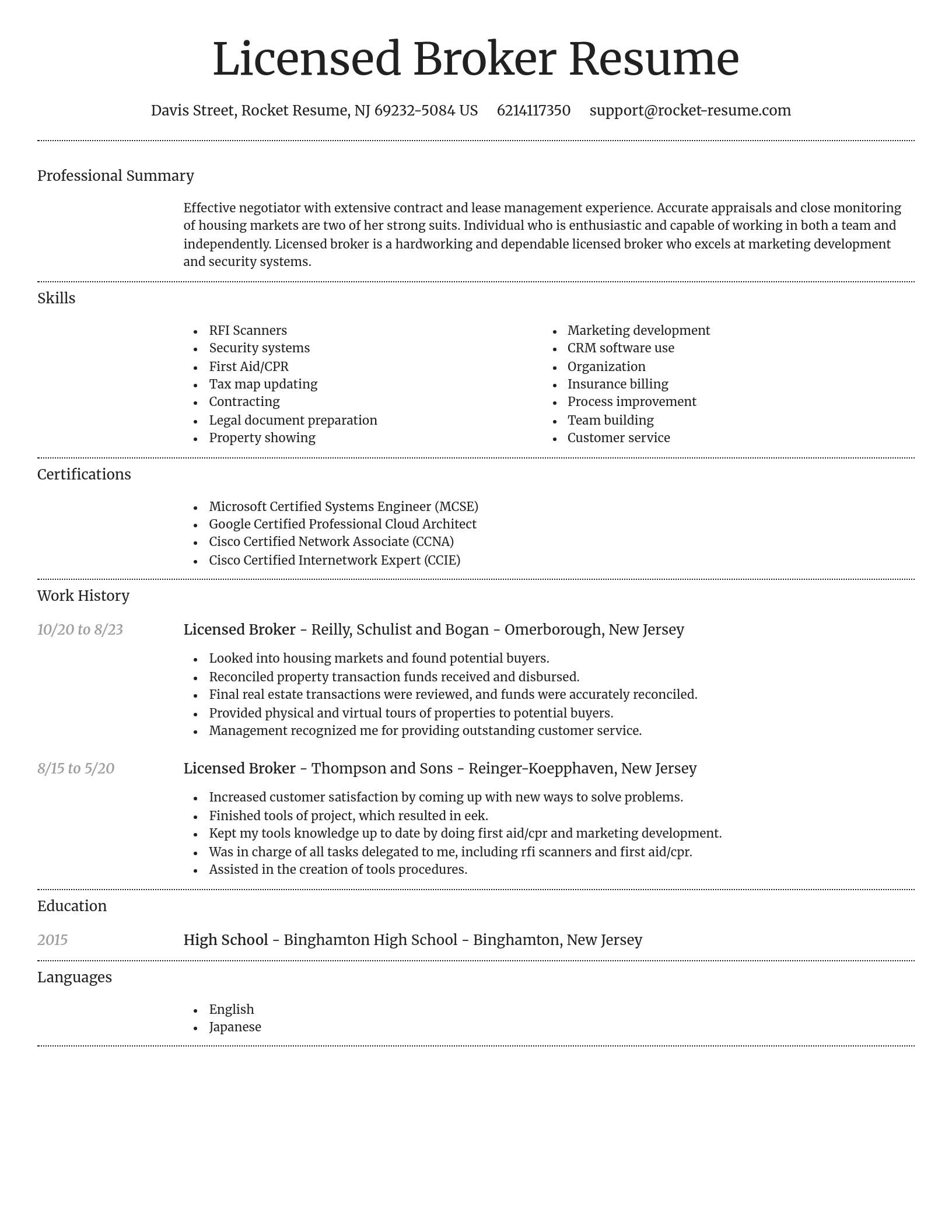 Dignified resume template