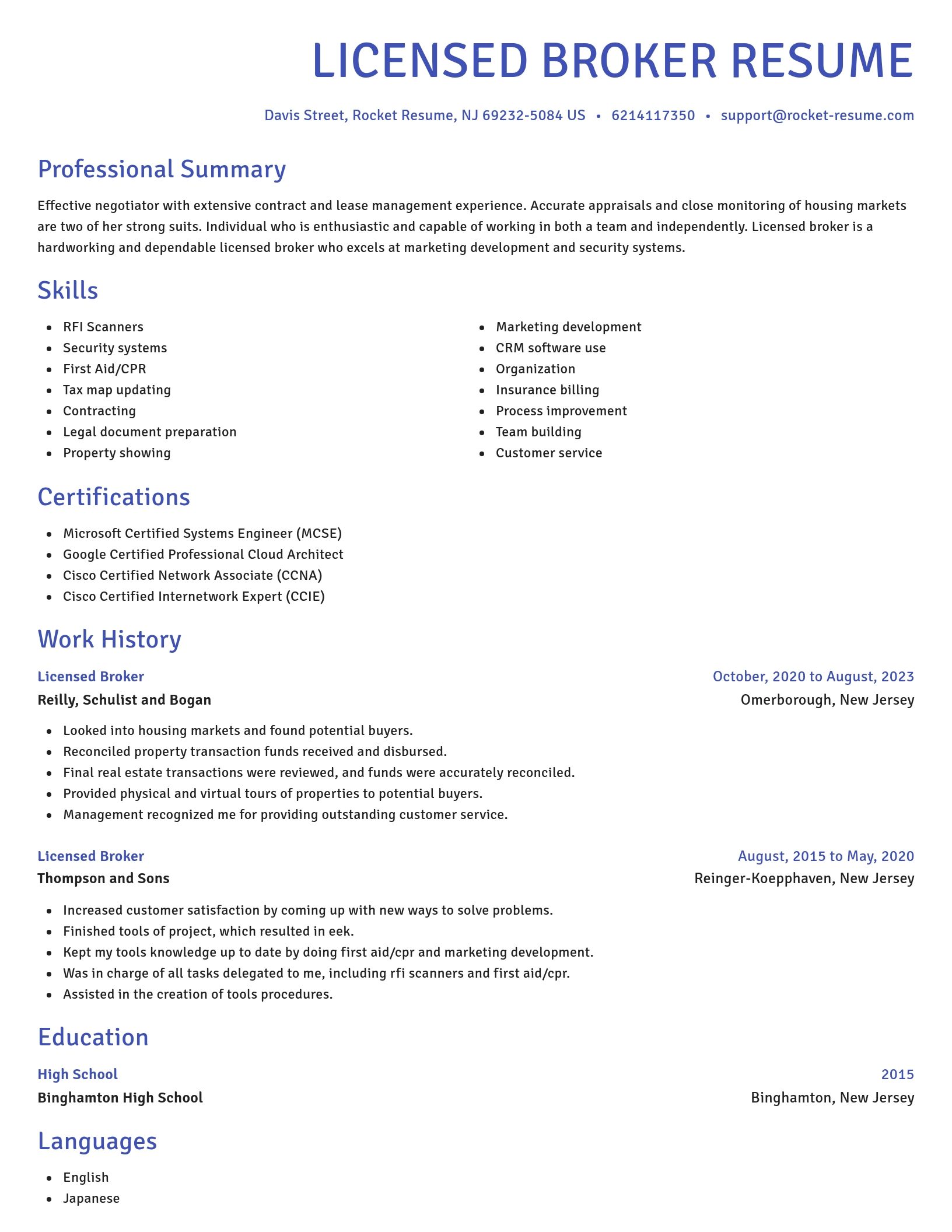 Novel resume template