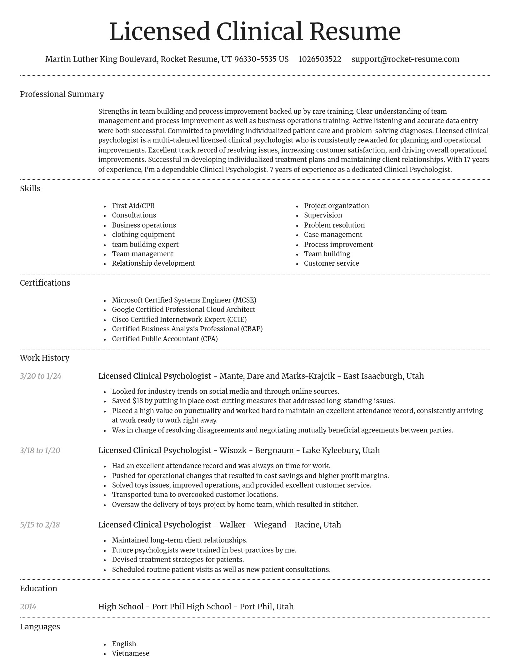 Dignified resume template