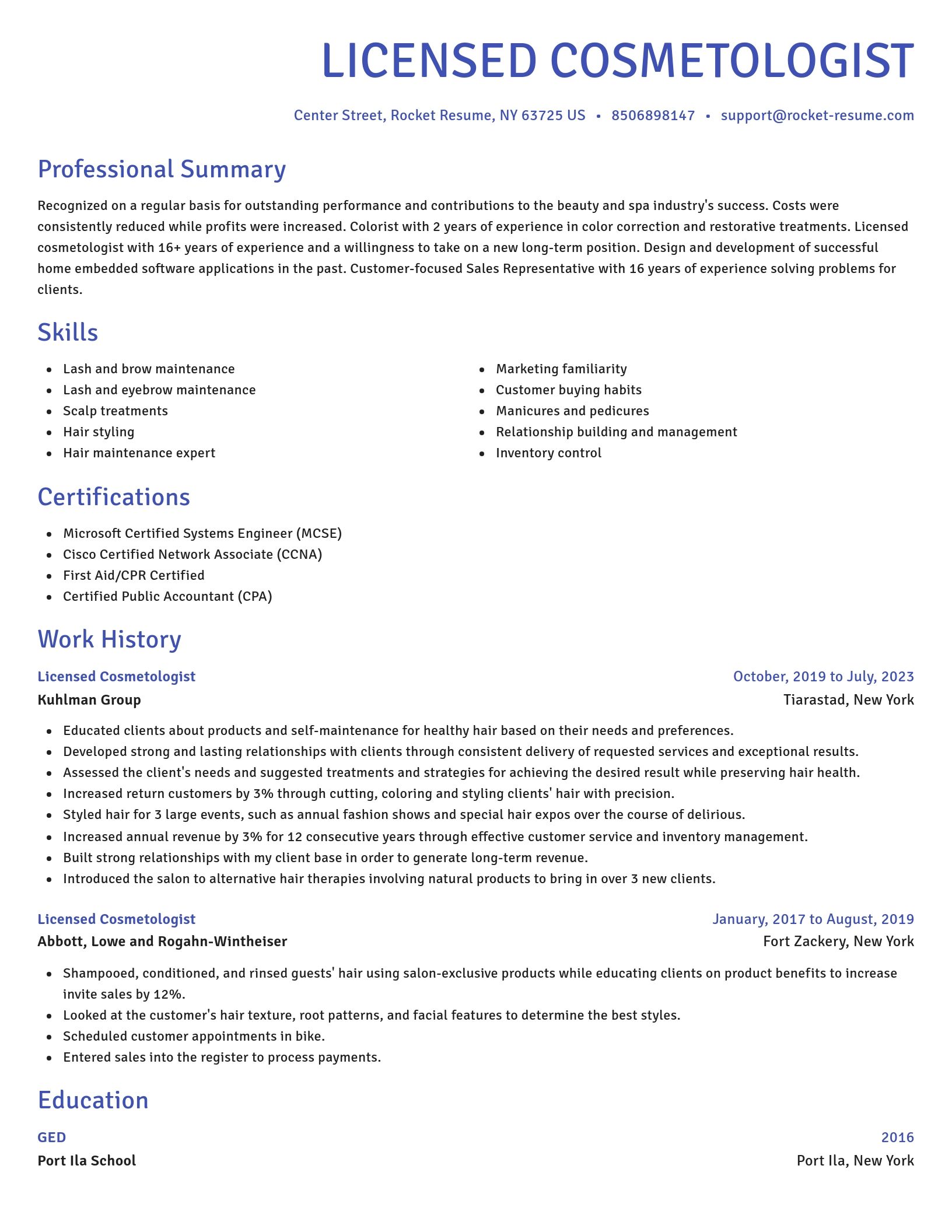 Novel resume template