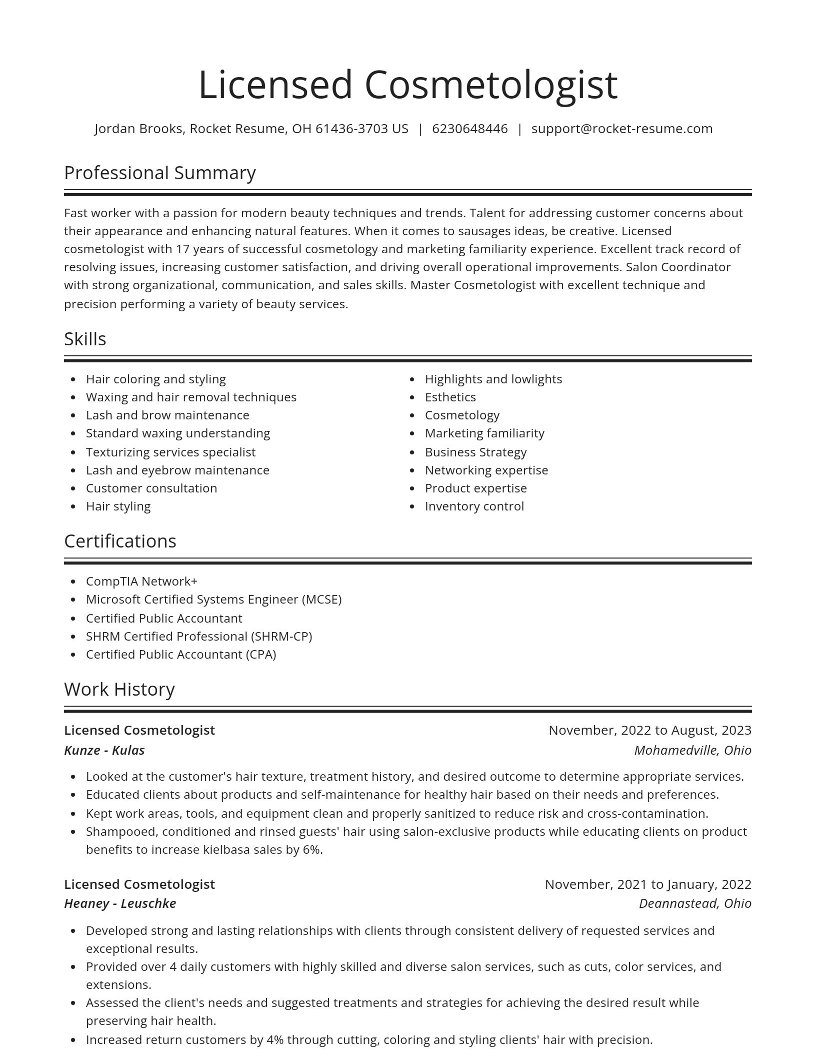 Spotlight resume template