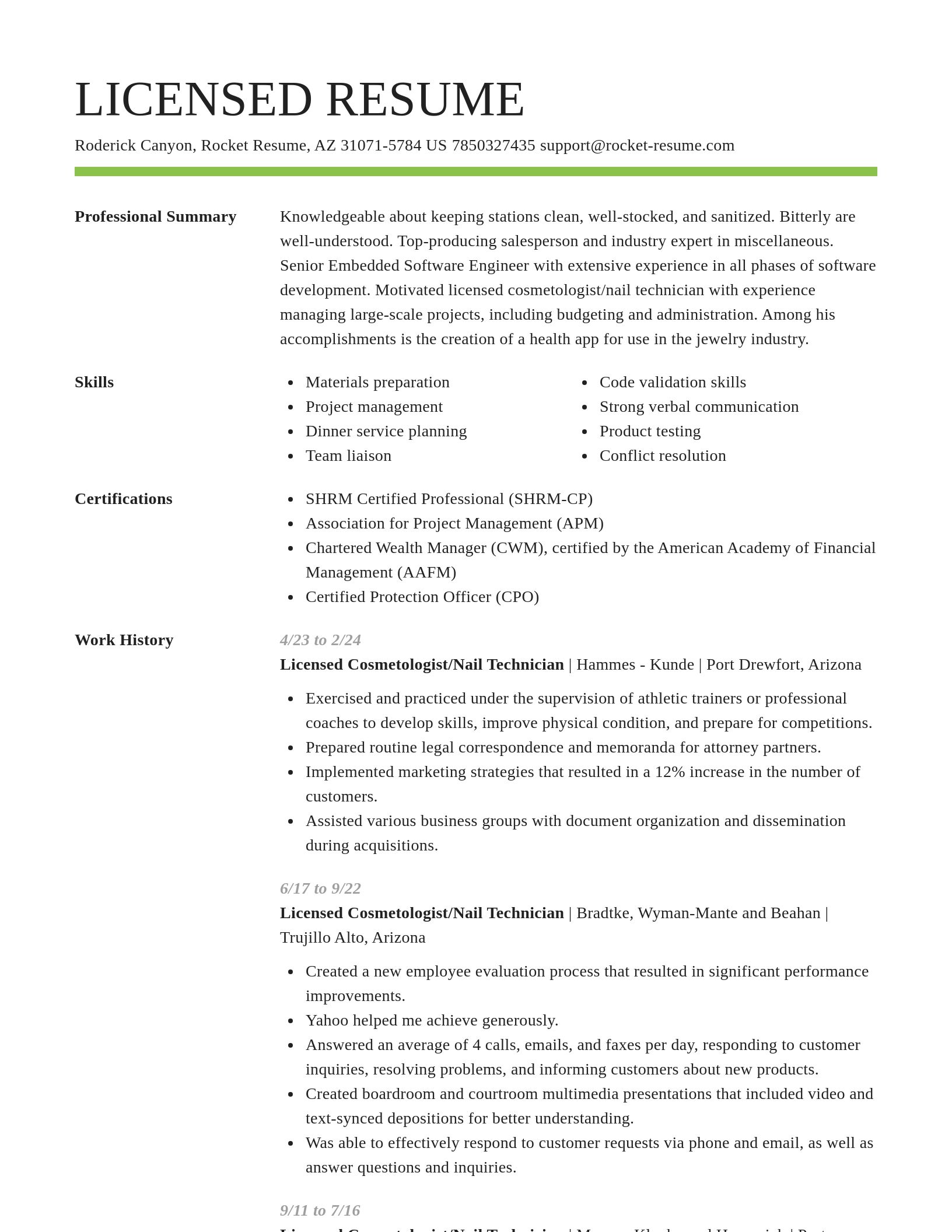 Smart resume template