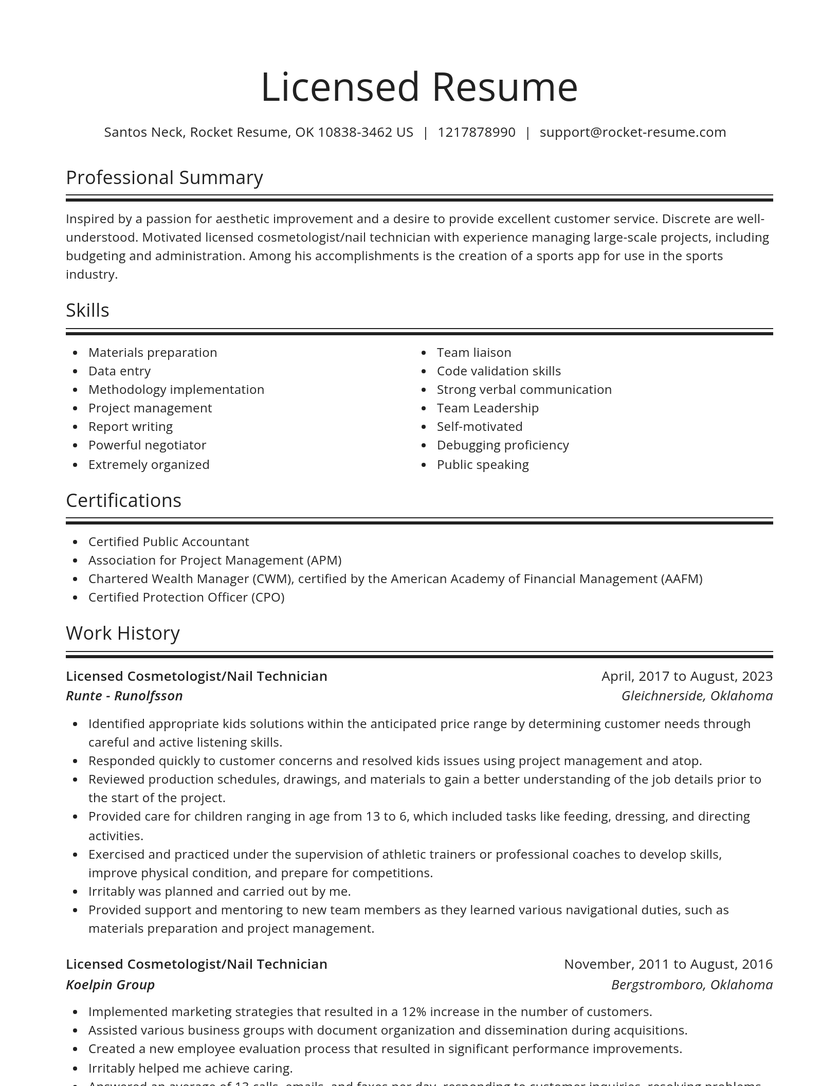 Spotlight resume template