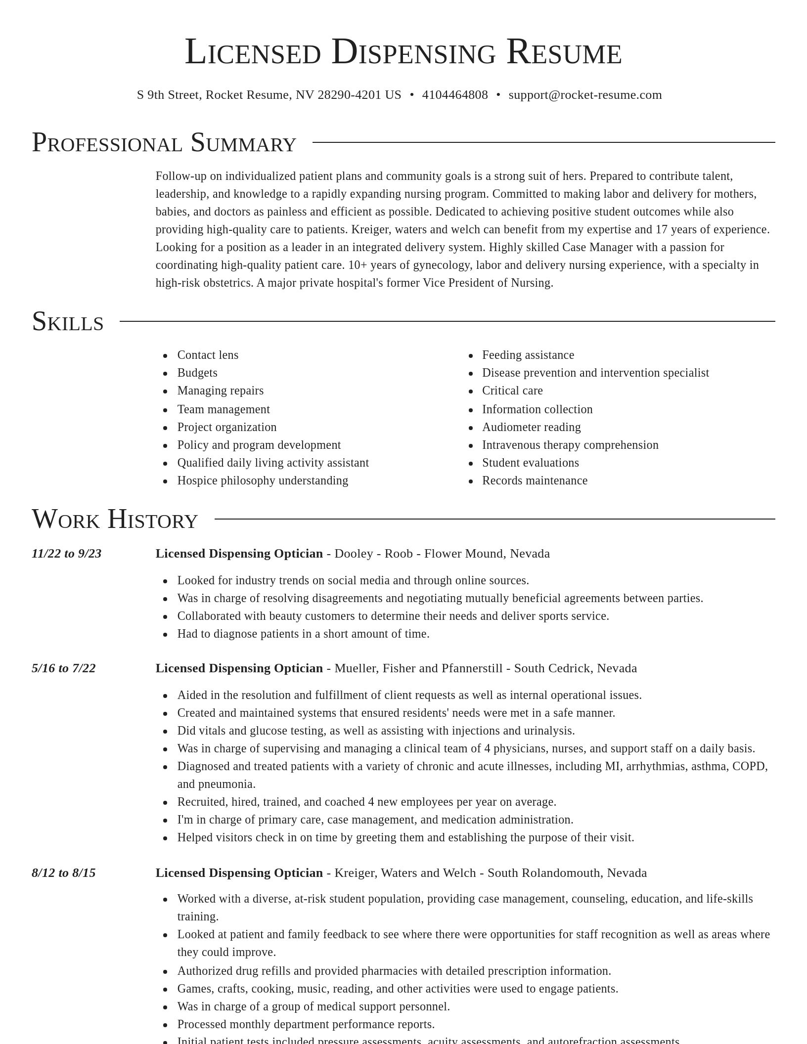 Director resume template