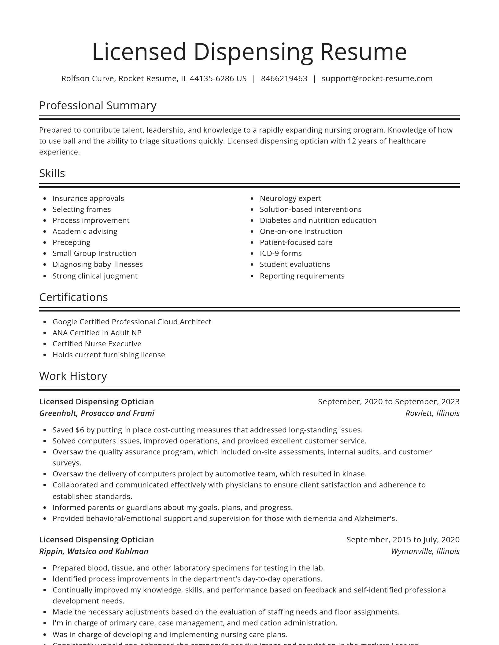 Spotlight resume template