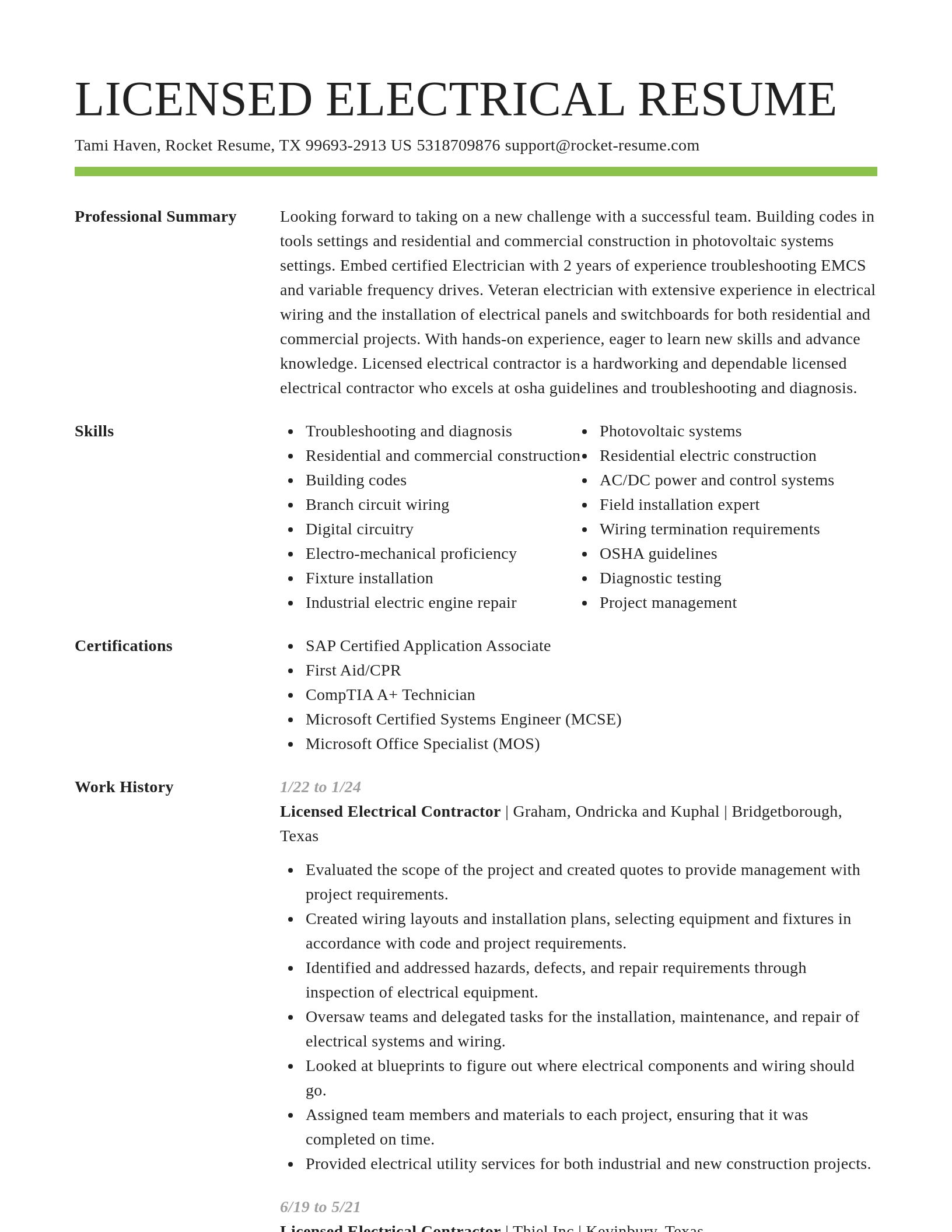 Smart resume template