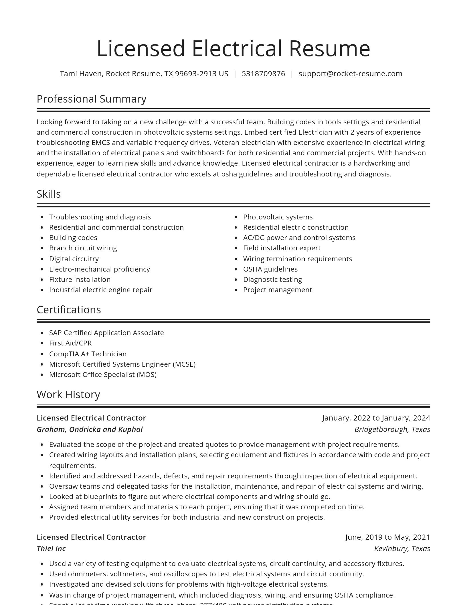 Spotlight resume template