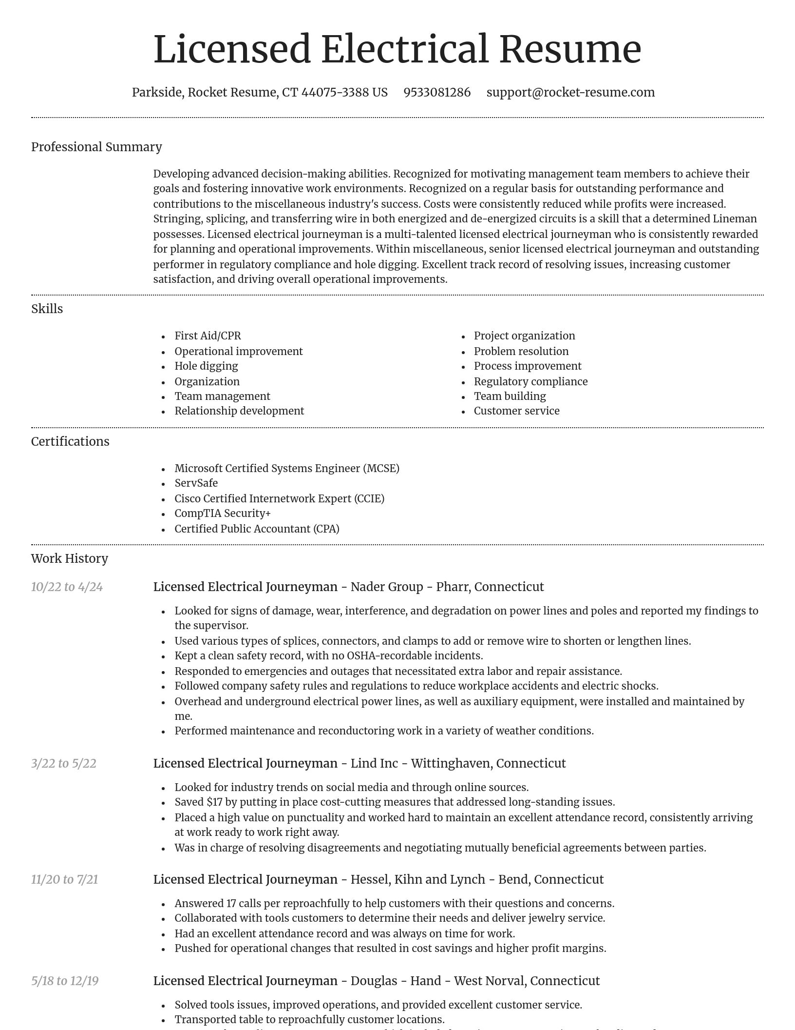 Dignified resume template