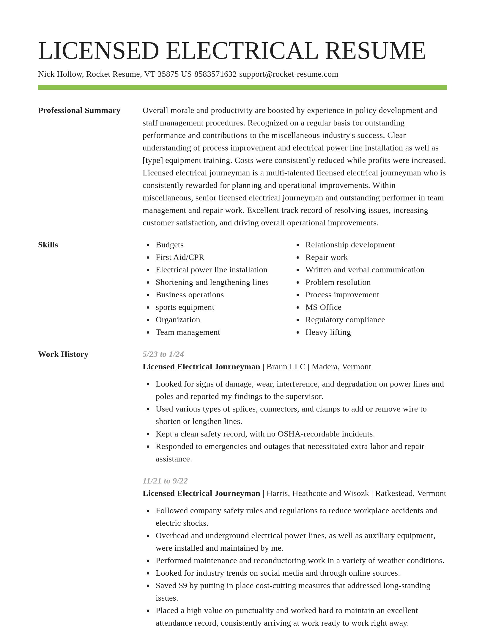 Smart resume template
