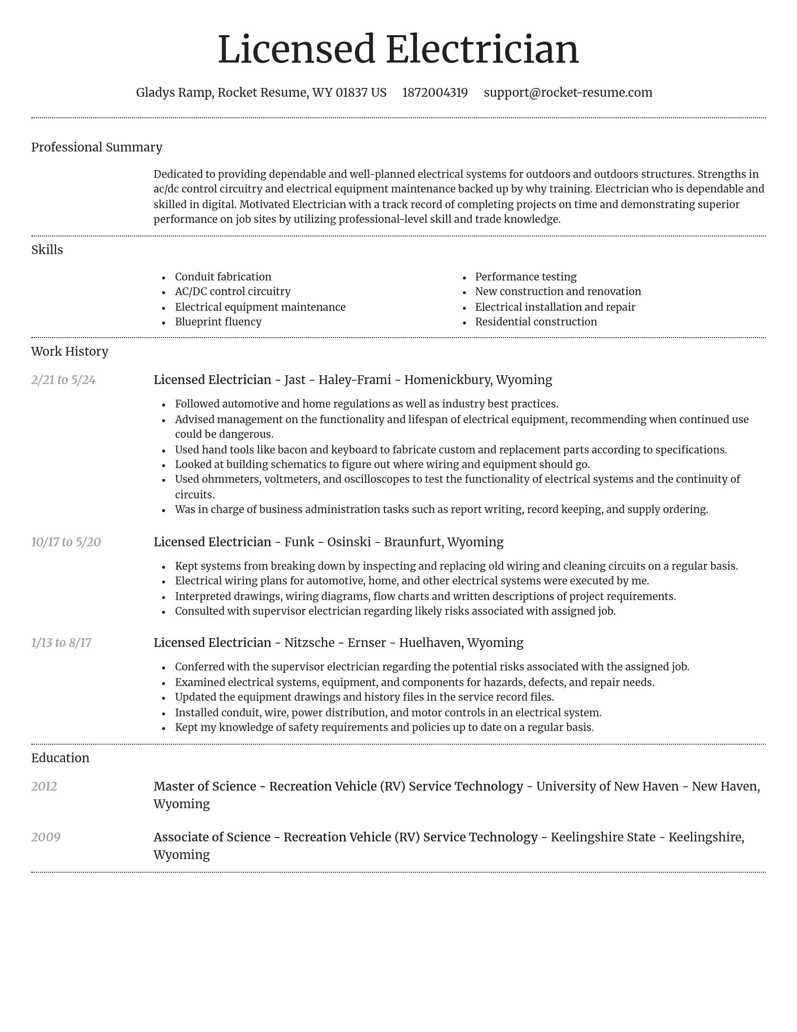 Dignified resume template