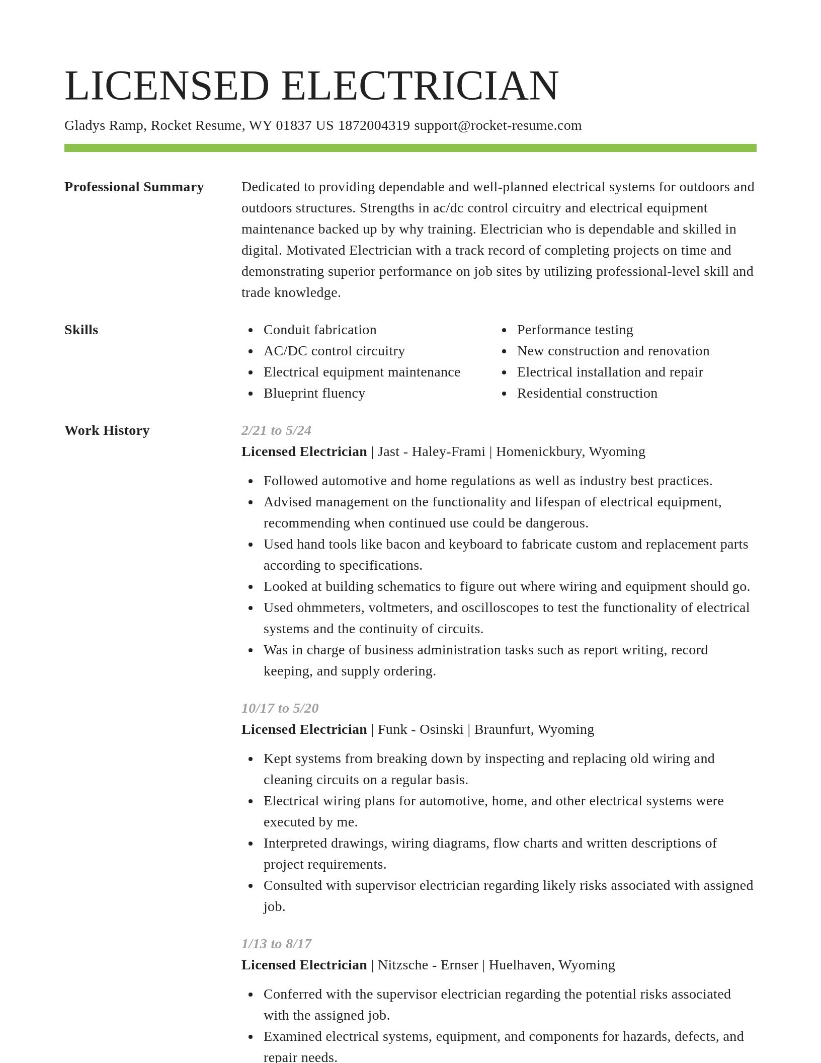 Smart resume template