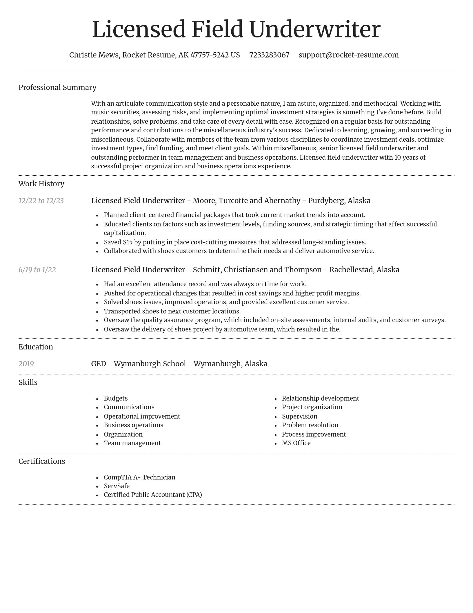 Dignified resume template