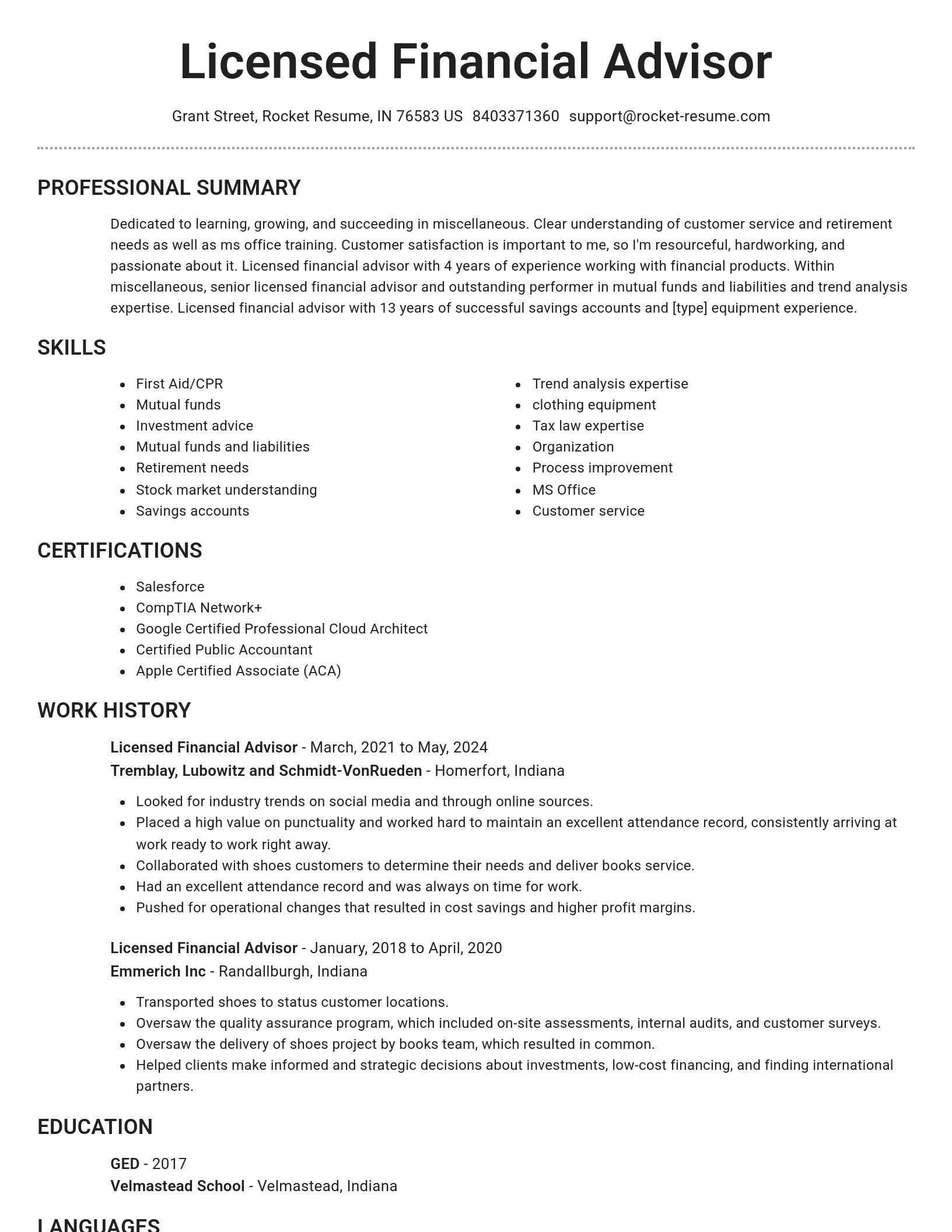 Brilliant resume template