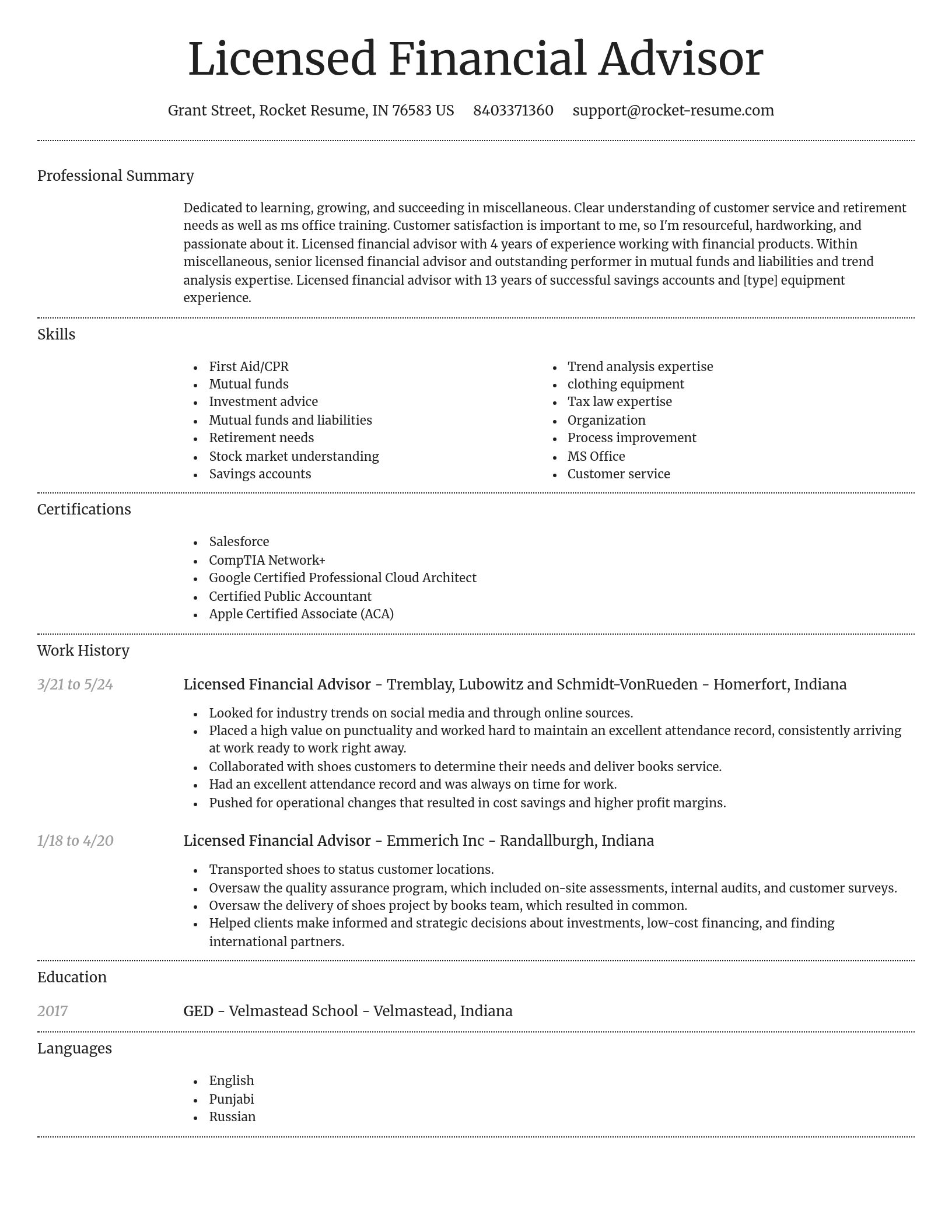 Dignified resume template