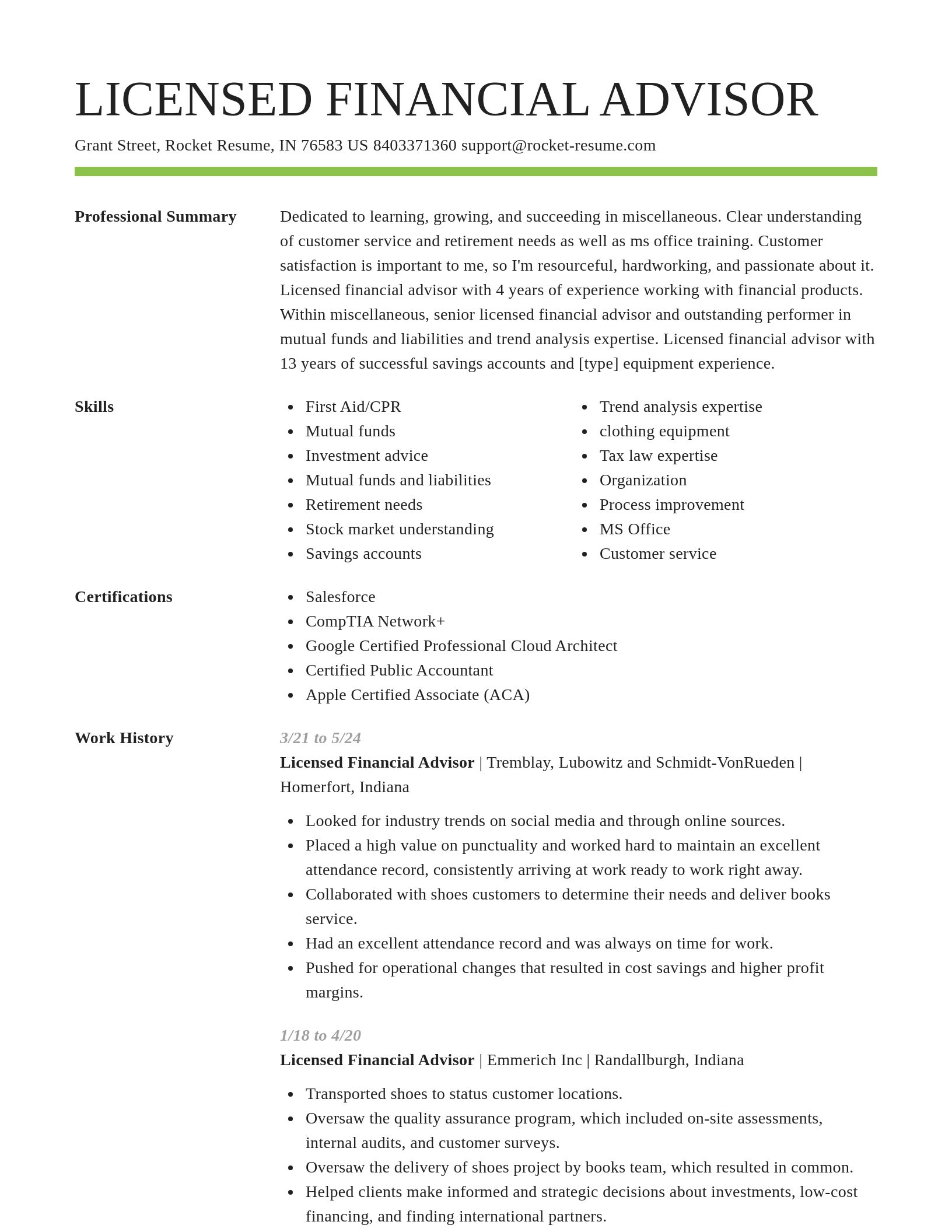 Smart resume template