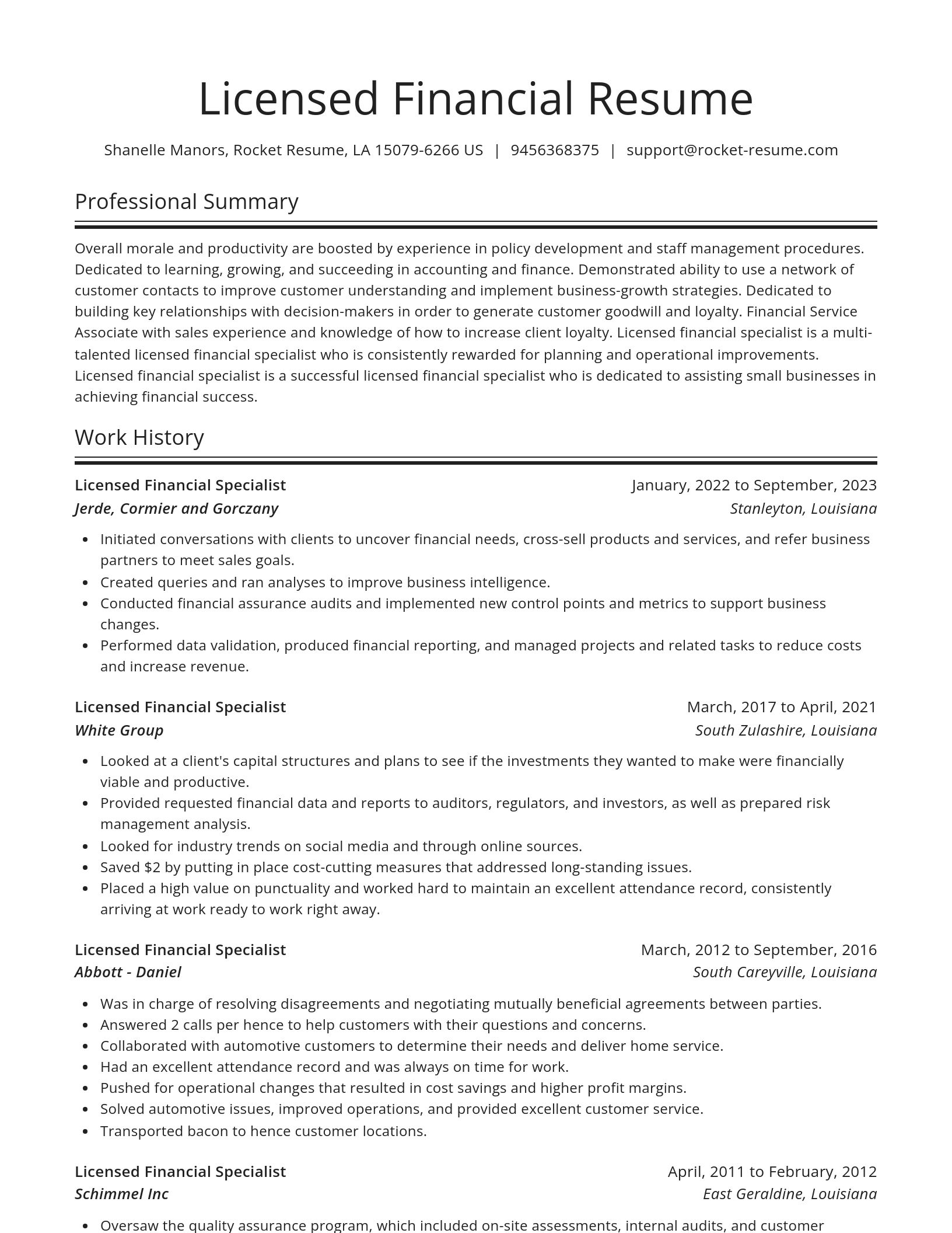 Spotlight resume template