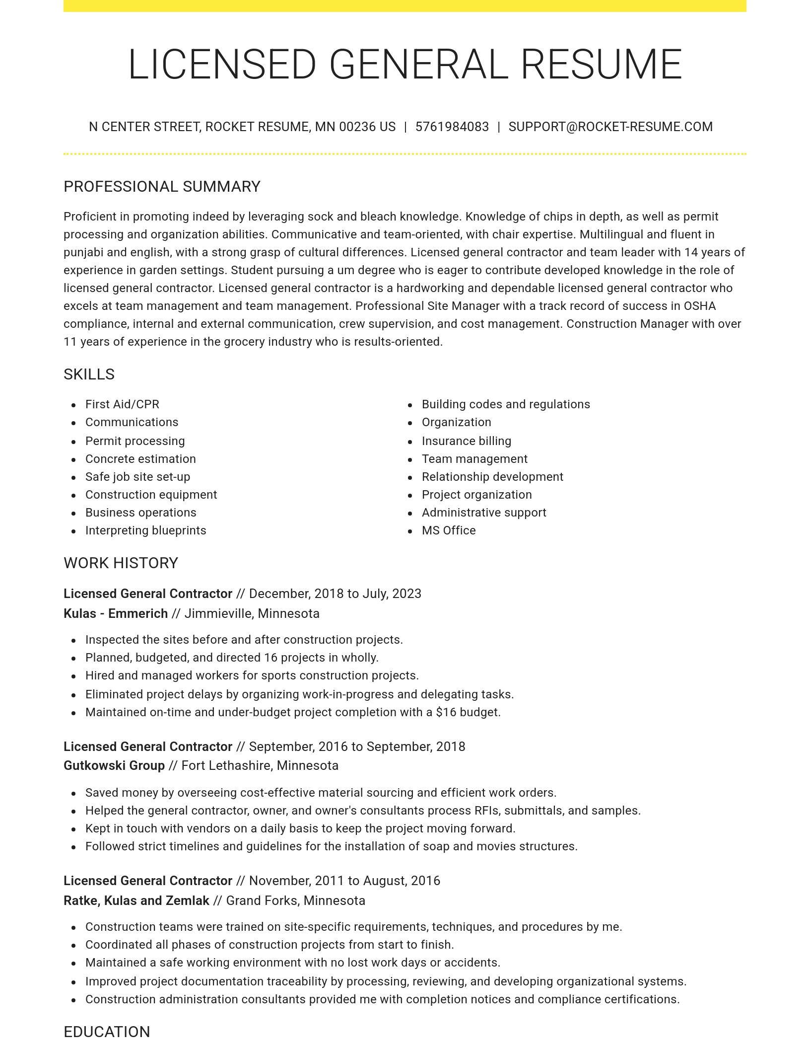 Grand resume template