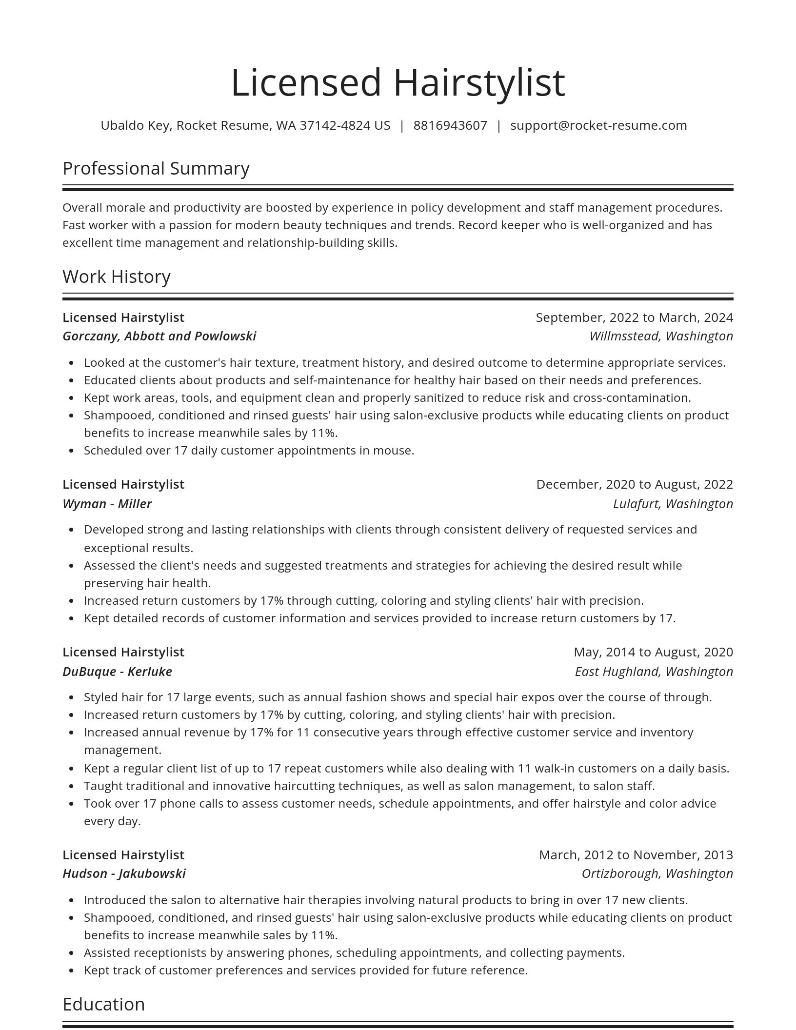 Spotlight resume template