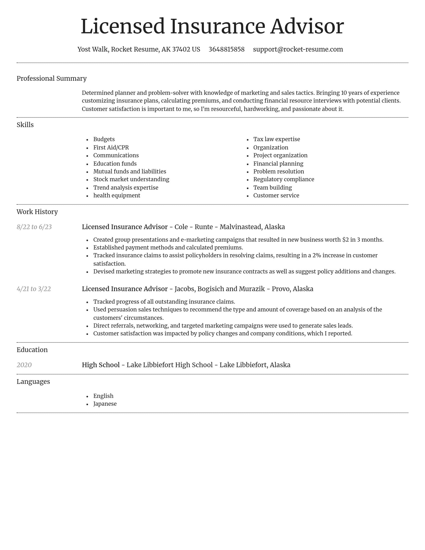 Dignified resume template