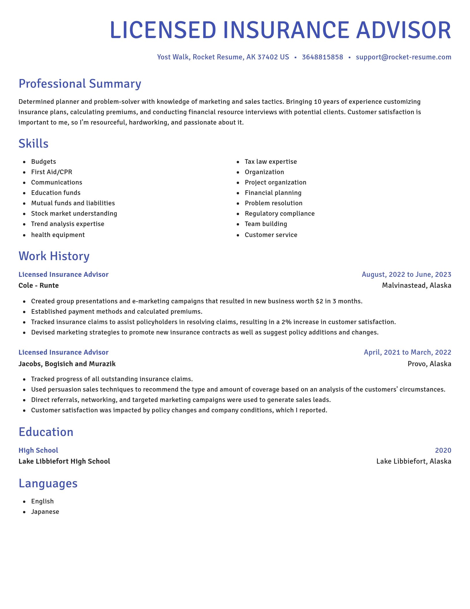 Novel resume template