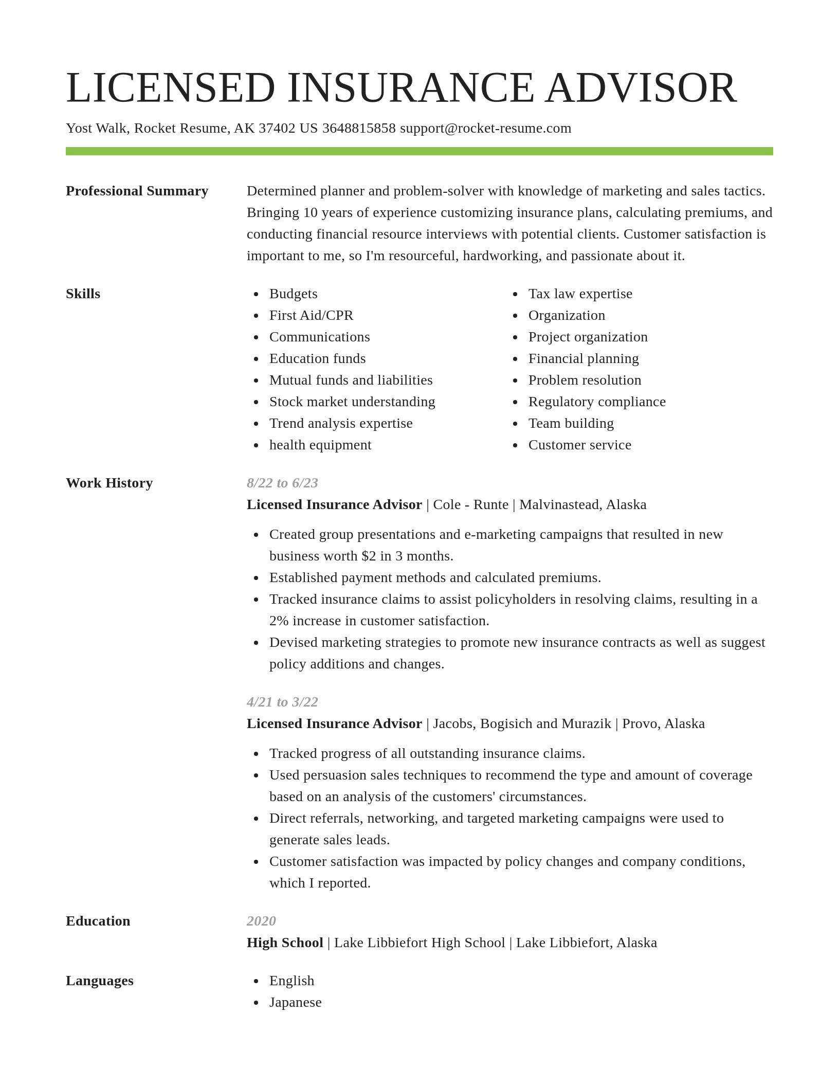 Smart resume template