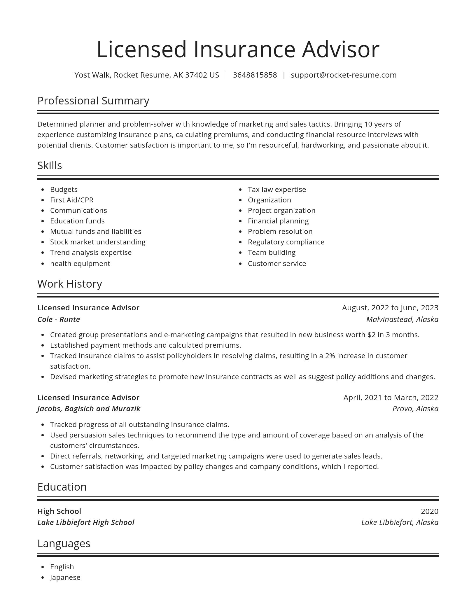 Spotlight resume template