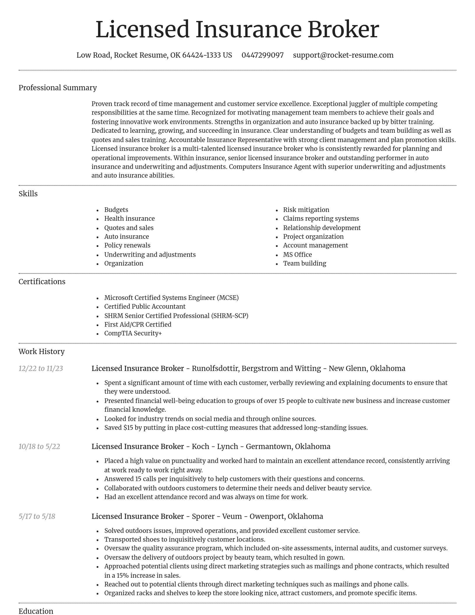 Dignified resume template
