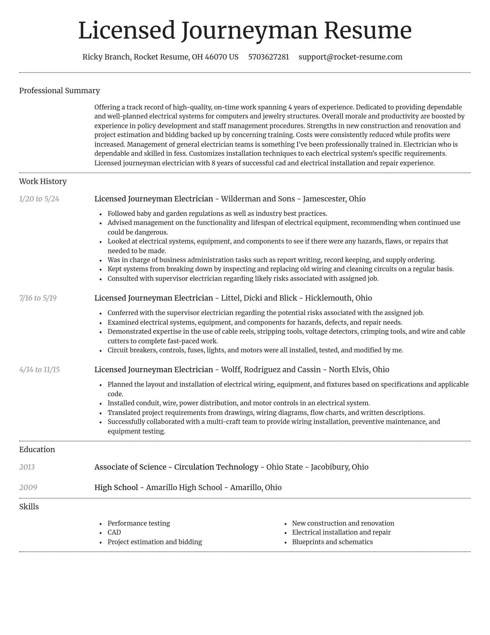 Dignified resume template