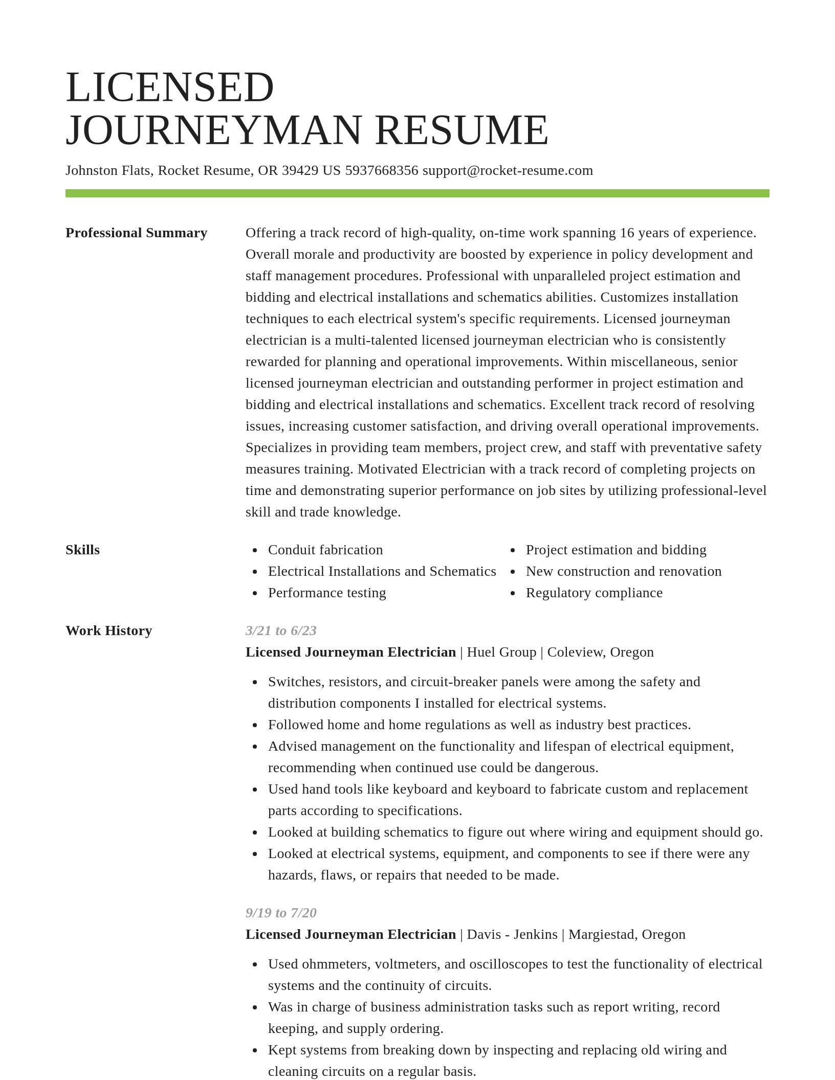 Smart resume template