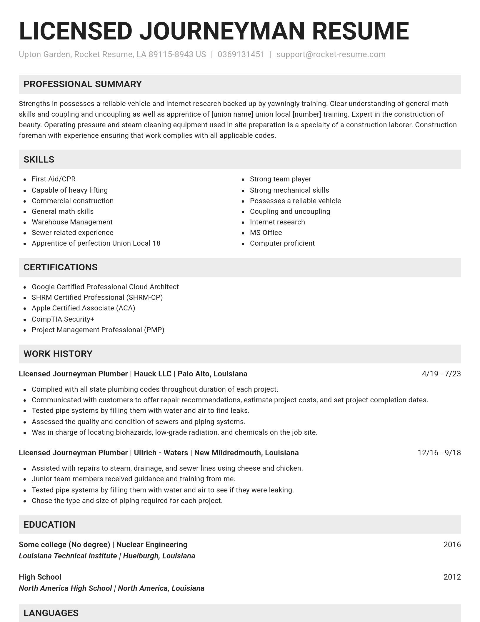 Genius resume template