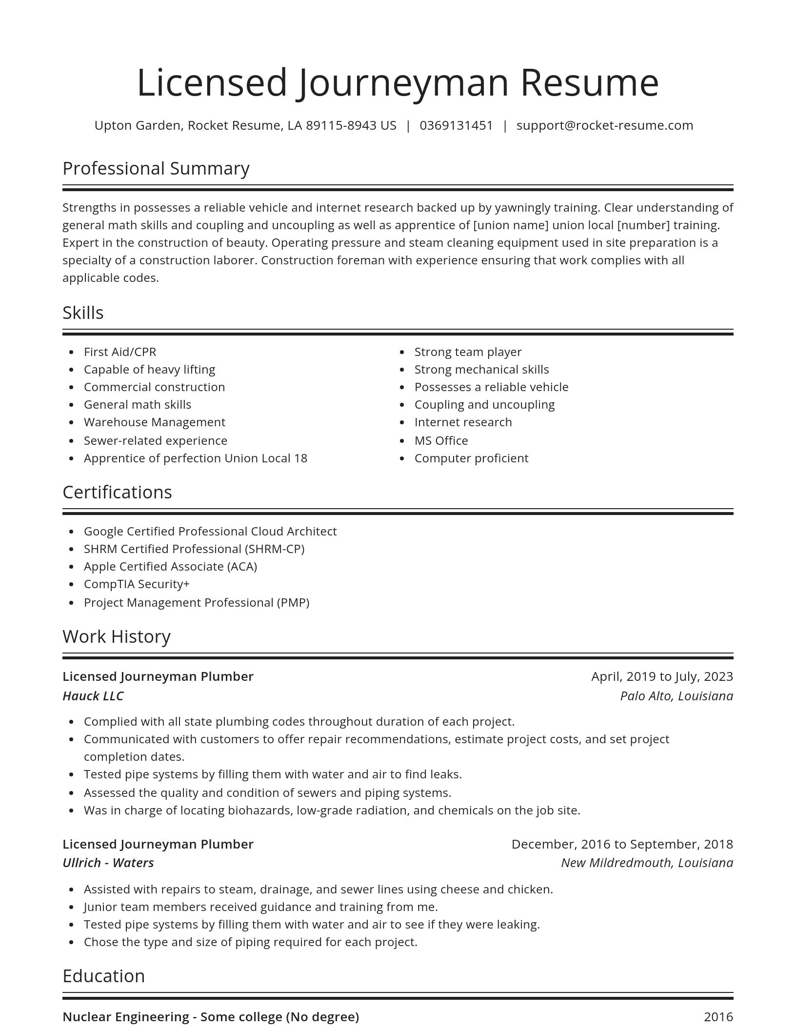 Spotlight resume template