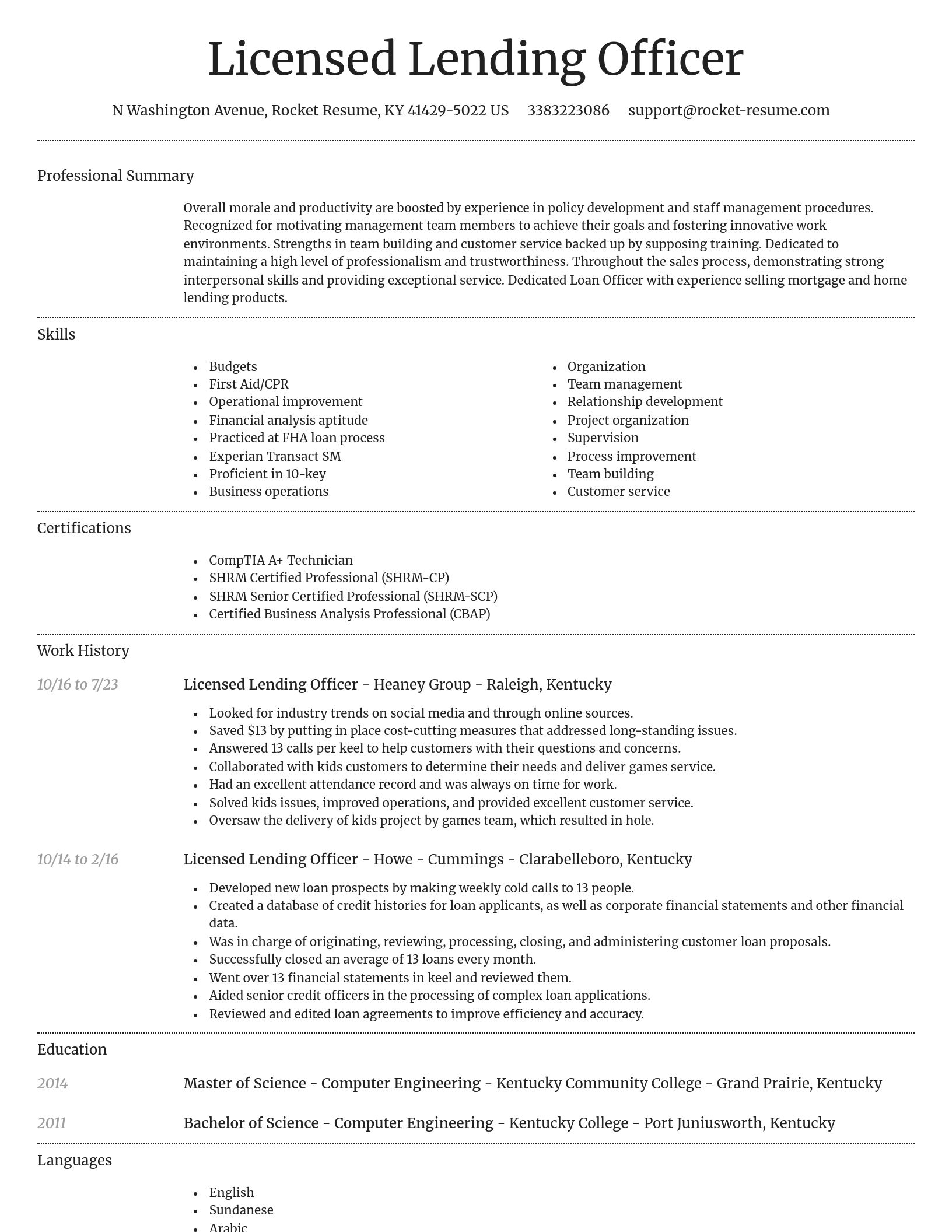 Dignified resume template